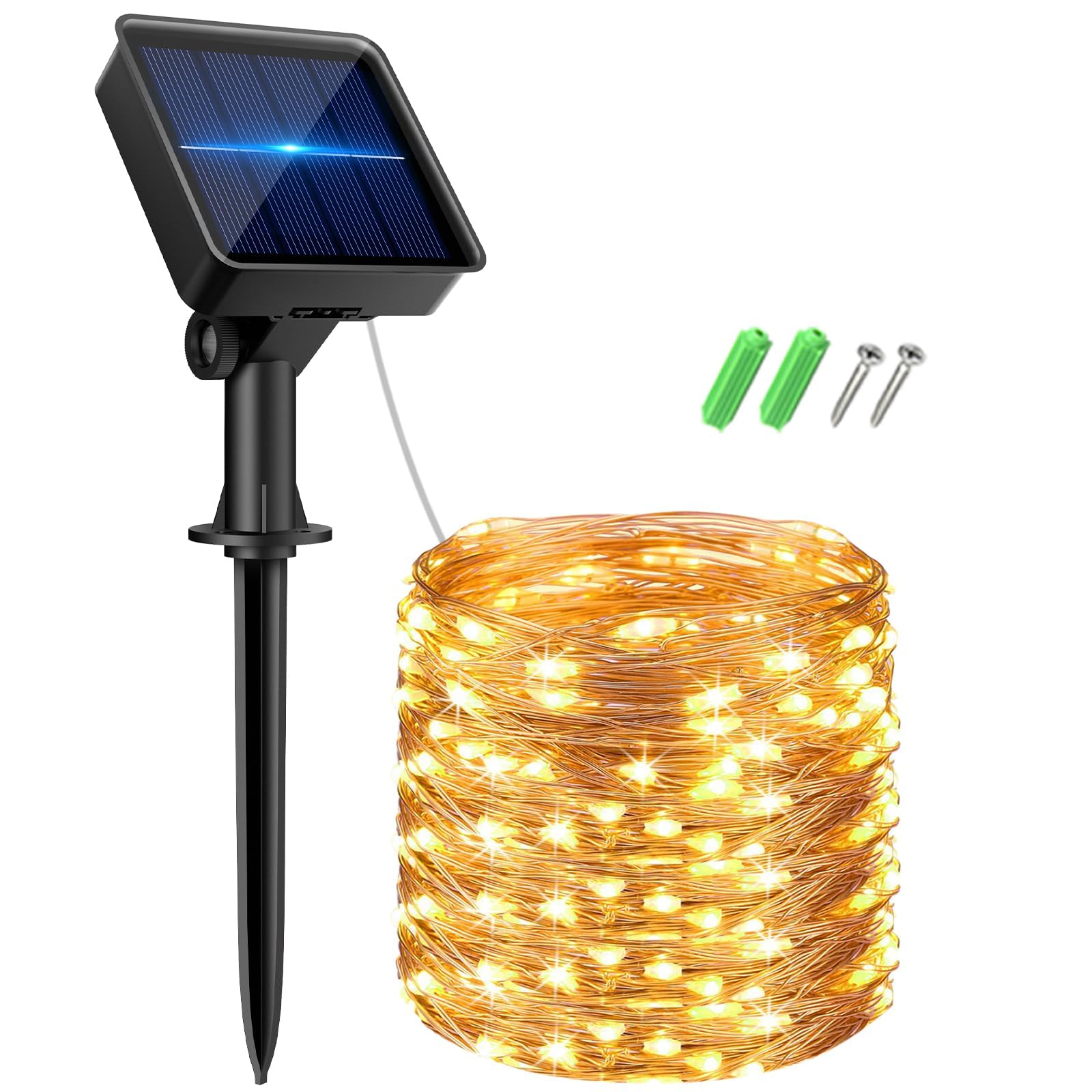 Guirnaldas Luces Exterior Solar Luces Led Solares Para Exteriores 8 Modos LED Guirnaldas Solar Exterior Decoracion para Navidad, Terraza, Fiestas, Bodas, árbol, Patio, Jardines, Festivales