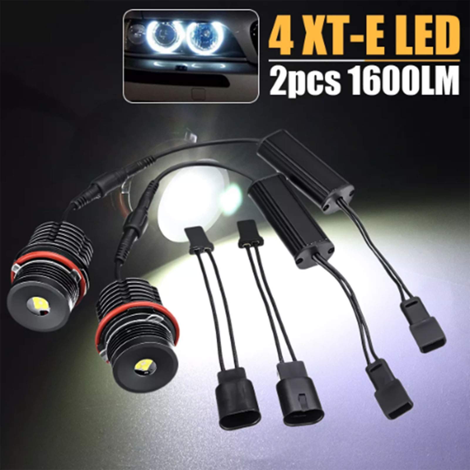 Blanc haute puissance 6500 K 40 W/pcs LED Angel Eyes Halo anneau marqueur ampoule de remplacement pour BMW E39 E53 E60 E63