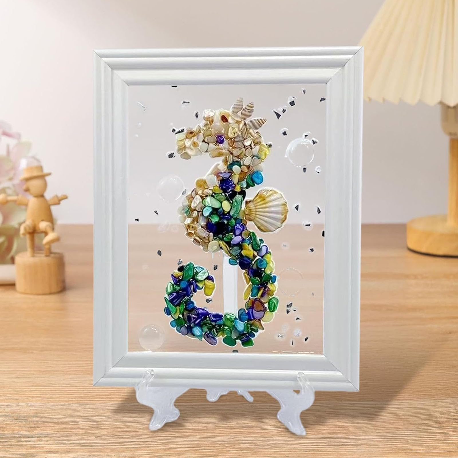 Kit artistico in vetro marino, arte fai da te in resina per adulti, kit per mosaico per cornici, decorazione creativa in resina, forniture artistiche e progetti artistici in vetro di mare