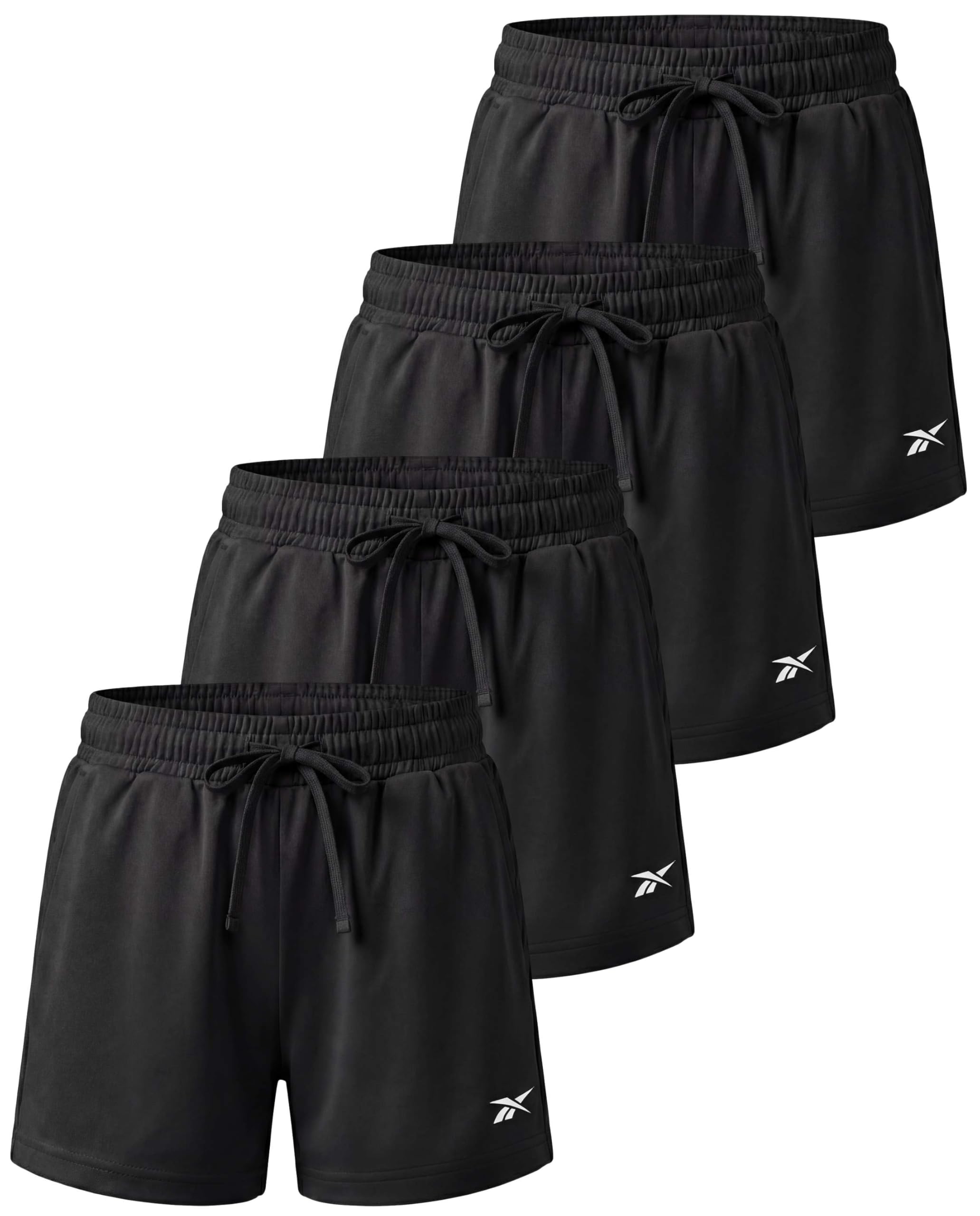 Reebok 4 Pack: Girls’ Dry Fit Athletic Shorts – Volleyball Basketball Soccer Running Sports Shorts Kids Teens Youth (6–16) — view 7