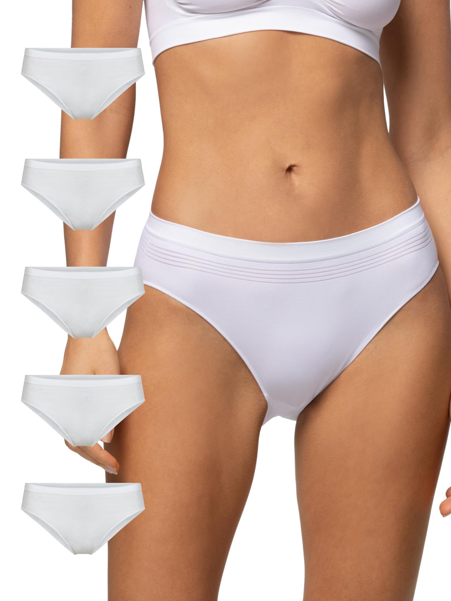 POMPEA 5 Paia Slip Donna in Morbida Microfibra, Mutande Donna Senza Cuciture Elasticizzate