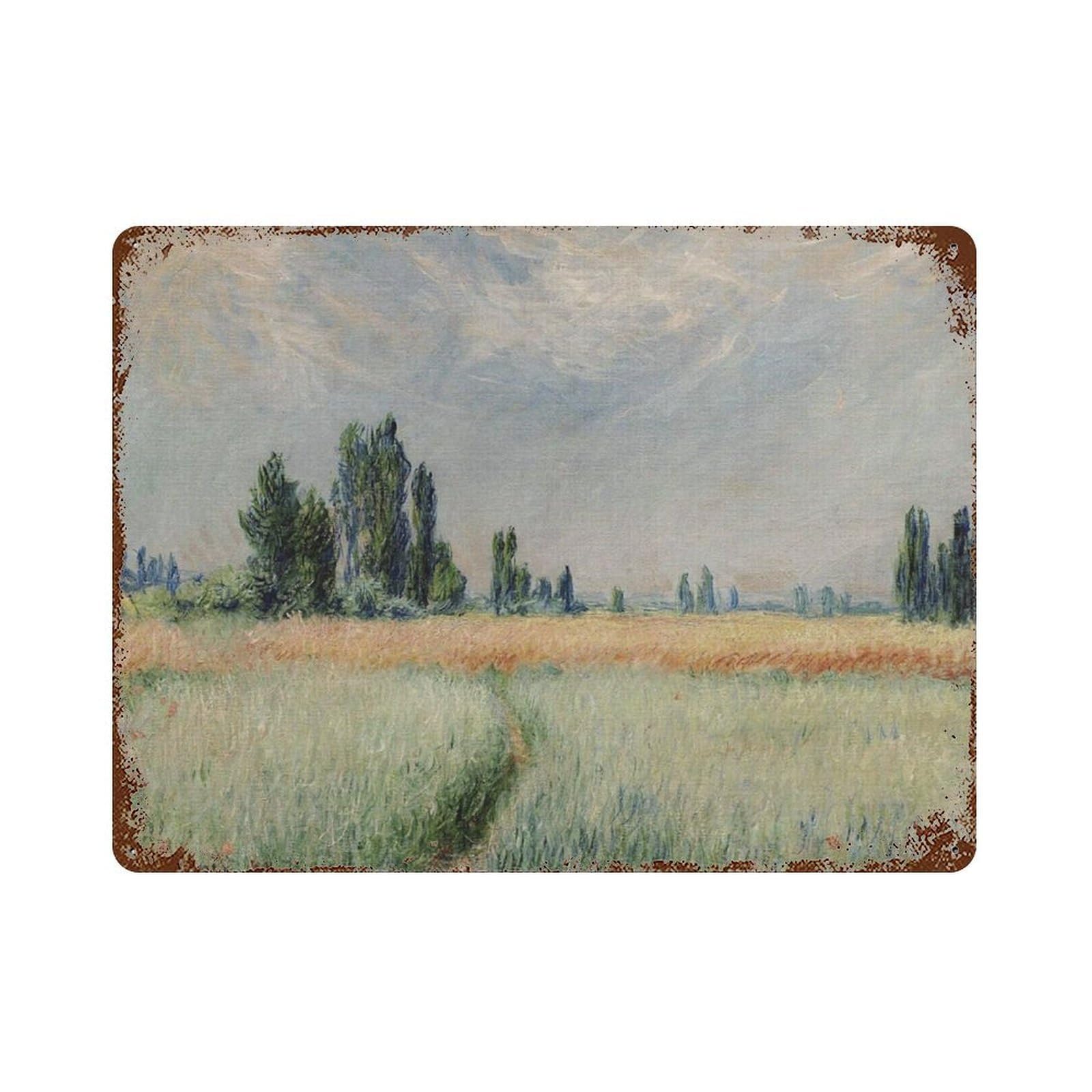 xiaoxiaoshen French Landscape Painting, Country Vintage Farmhouse Wall Decor Art Metal Tin Poster Modern Home Decor Art Home Bar Shop Decorations Vintage Sign 30x40cm
