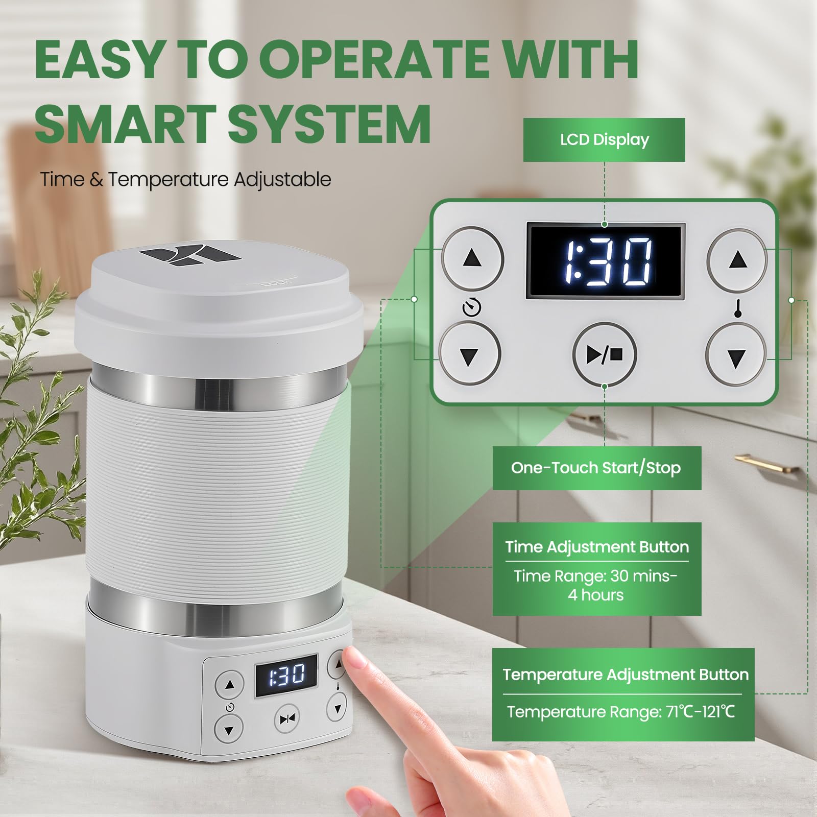 HuanyuDécarboxylateur pour herbes aromatiques Machine à infusion d'huile d'herbes aromatiques avec gobelet en silicone Décarboxylateur et infuseur d'herbes aromatiques avec passoire