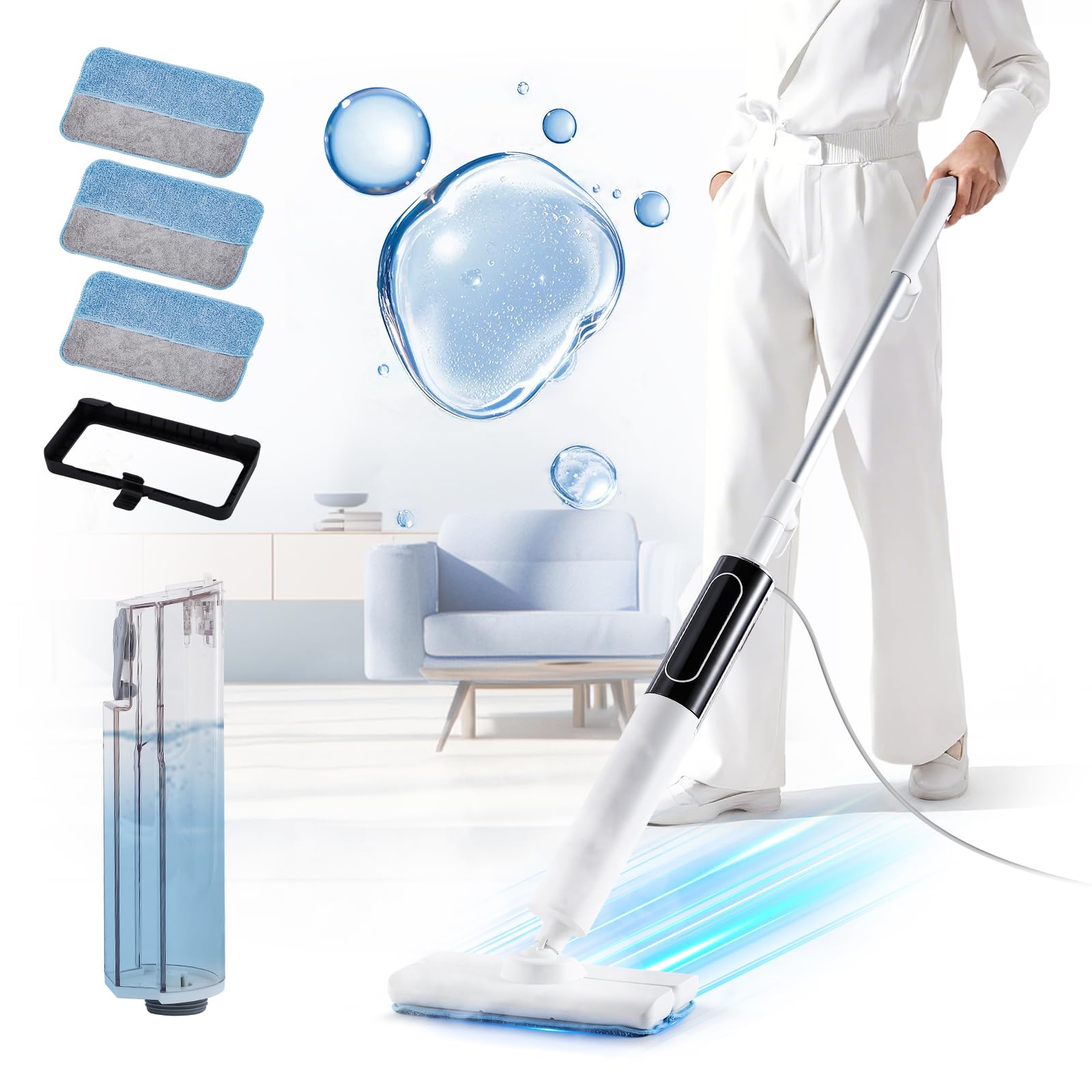 Balai vapeur contre les taches tenaces pour nettoyer parquet et carrelage sans effort