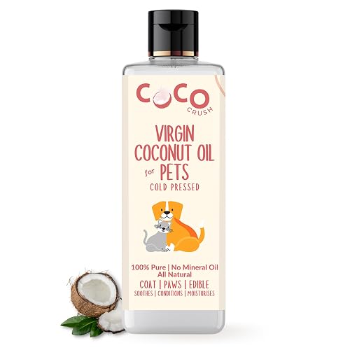 Coco Crush 100% Organic Virgin Coconut Oil for Pets|for Dogs & Cats of All Breeds & Sizes|All-Natural,Cold-Pressed,& Safe|Healthy Skin,Shiny Coat,Digestive Health,& Energy (400Ml(2 * 200 Milliliter))