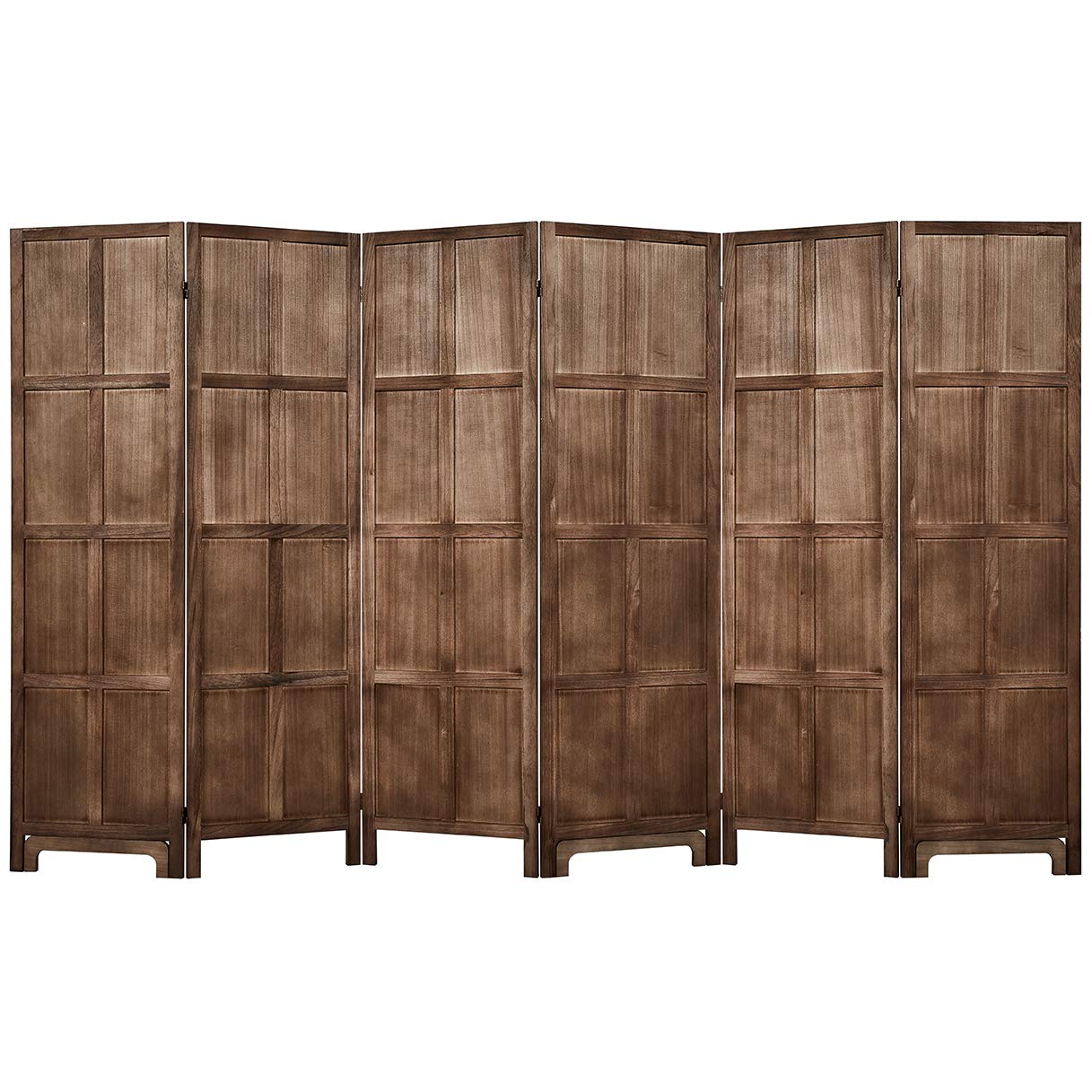 RHF 5.6 Ft.Tall Room Divider with Stand,16" Each Panel,Rustic Folding Privacy Screens,Heavy Duty