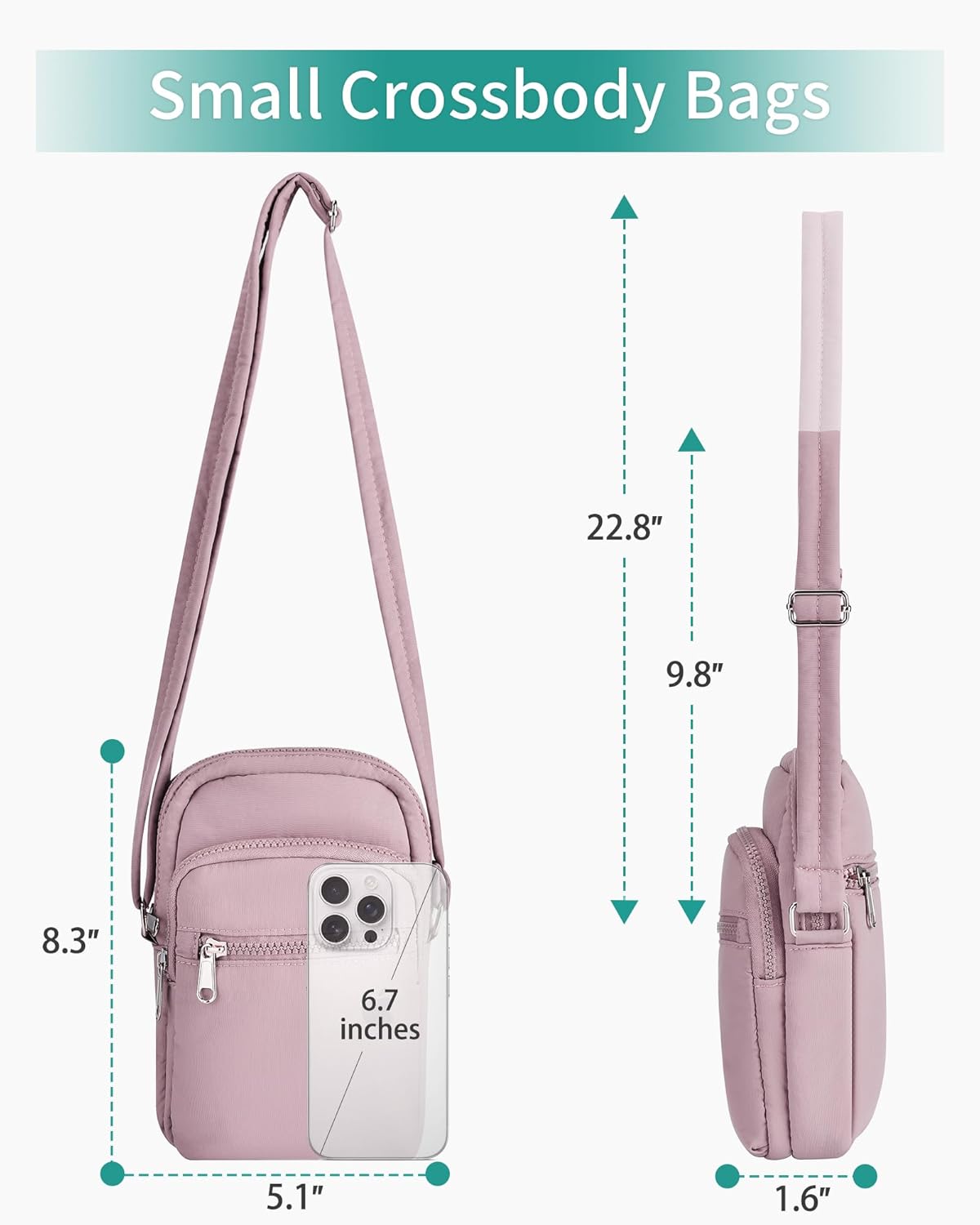 Small Crossbody Bags for Women, Puffy Mini Cross body Cell Phone Shoulder Purse Bag Handbag Travel Wallet with RFID Blocking - Image 3