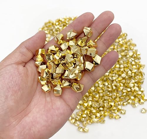 Miniatura 2 de Cubitos de hielo triturados falsos, rellenos de jarrón, 650 cubos de hielo artificiales reutilizables dorados para decoración de bodas