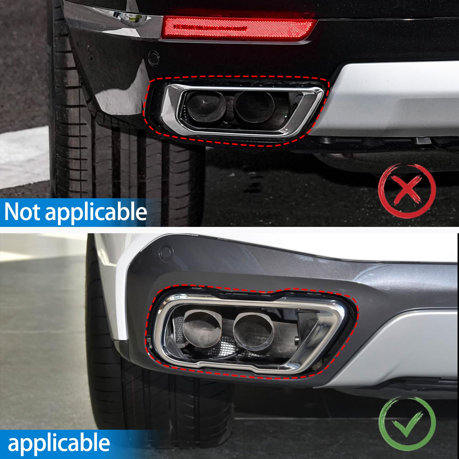 Black Steel Rear Exhaust Tail Pipes For BMW X5 X6 M Sport 2014–2018 – 2-Piece Set By Carworld66