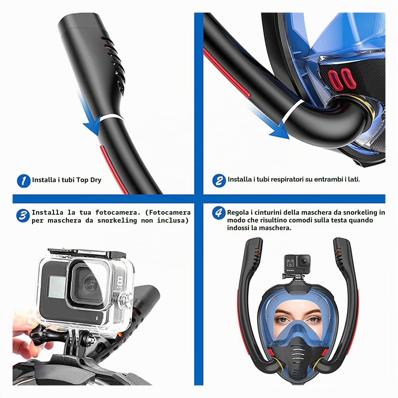 Mini bombola subacquea, Maschera For Lo Snorkeling Adulto Subacquea Anti Fog Full Face Maschera For Immersione Snorkel Diving Goggles Nuoto Snorkel Diving Equipment ,Pacchetti immersioni professionali