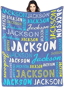 Personalized Name Blanket Customized Baby Blankets for Girls Boys Adults Monogrammed Blankets and Throws Christmas Birthday Mothers Fathers Valentines Day Gift