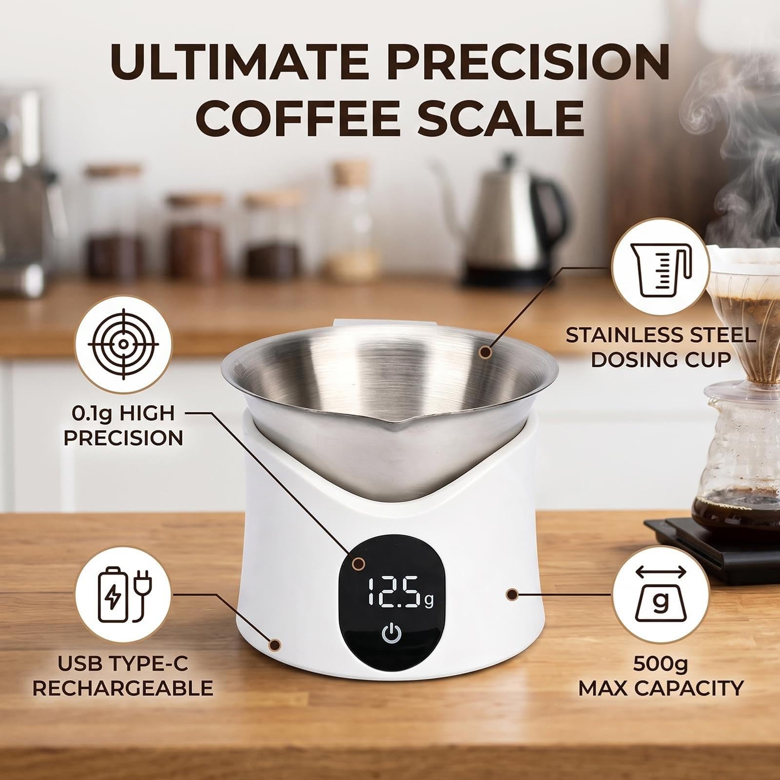 Mini Bilancia Digitale Caffè Bilancia Cucina Elettronica Ad Alta Precisione