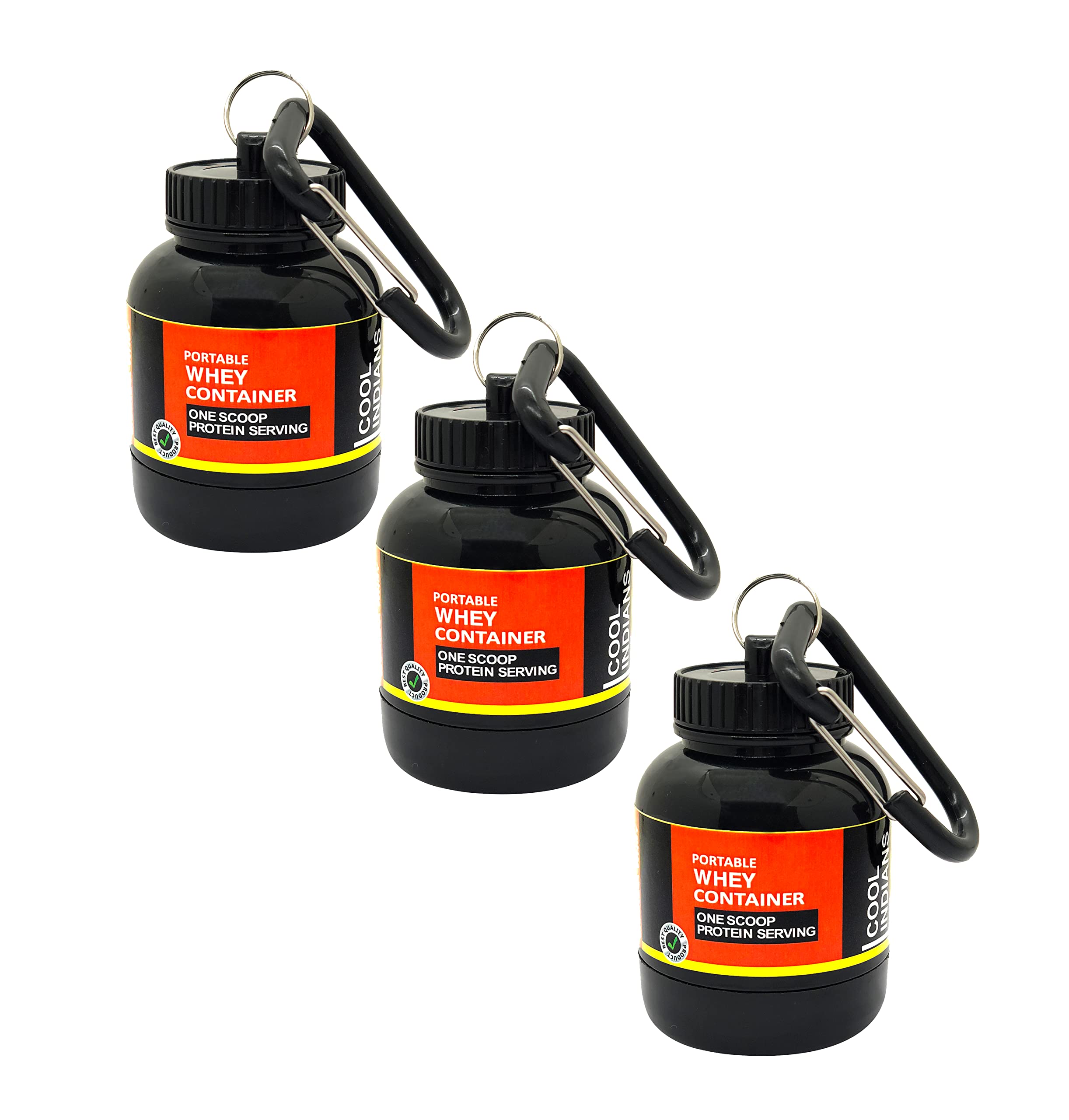 COOL INDIANS Portable Protein Whey Bottle or Supplement Powder Carrying Funnel & Container with Key-Chain Pack of 3 (Yellow) (B09T6WMQHM) Amazon Price History, Amazon Price Tracker