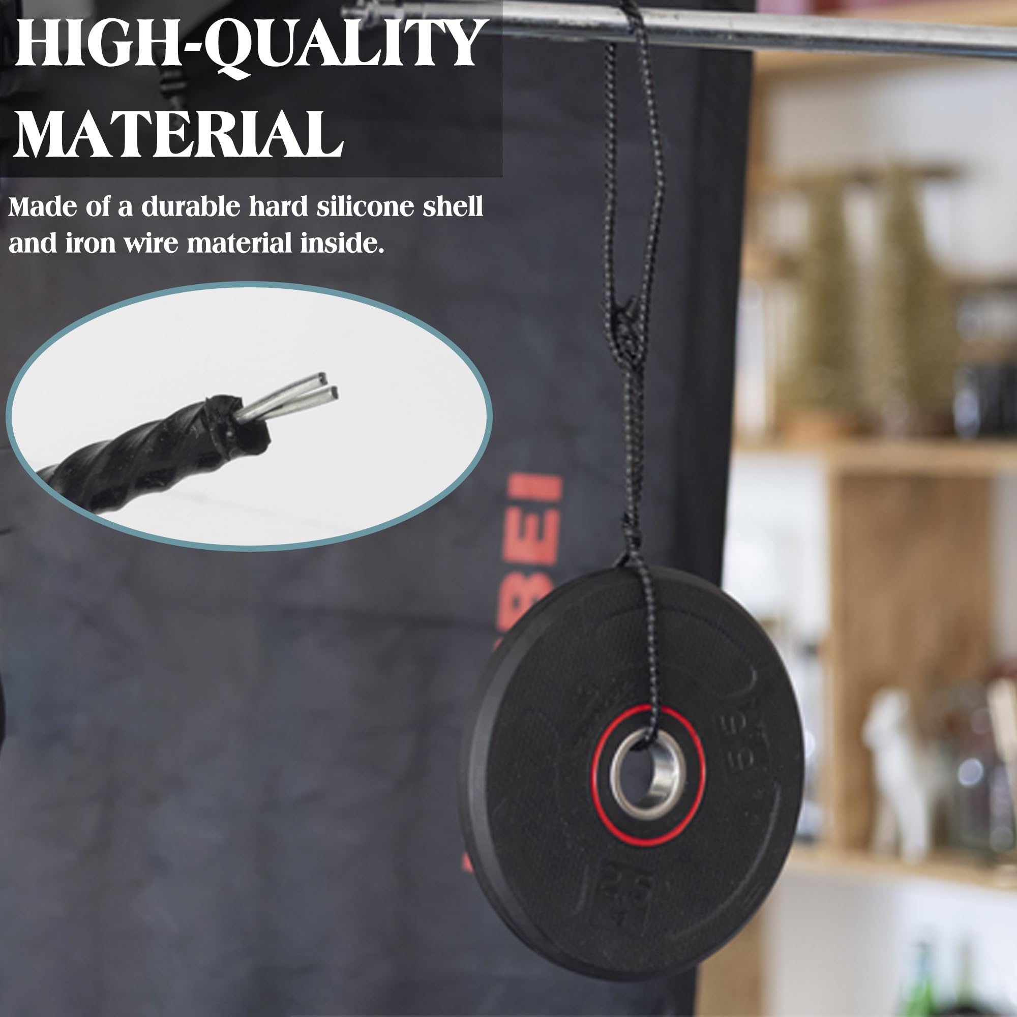 8 bridas de silicona de 12 pulgadas, bridas de goma flexibles, bridas reutilizables para cables, bridas negras para organizar, agrupar (negro)