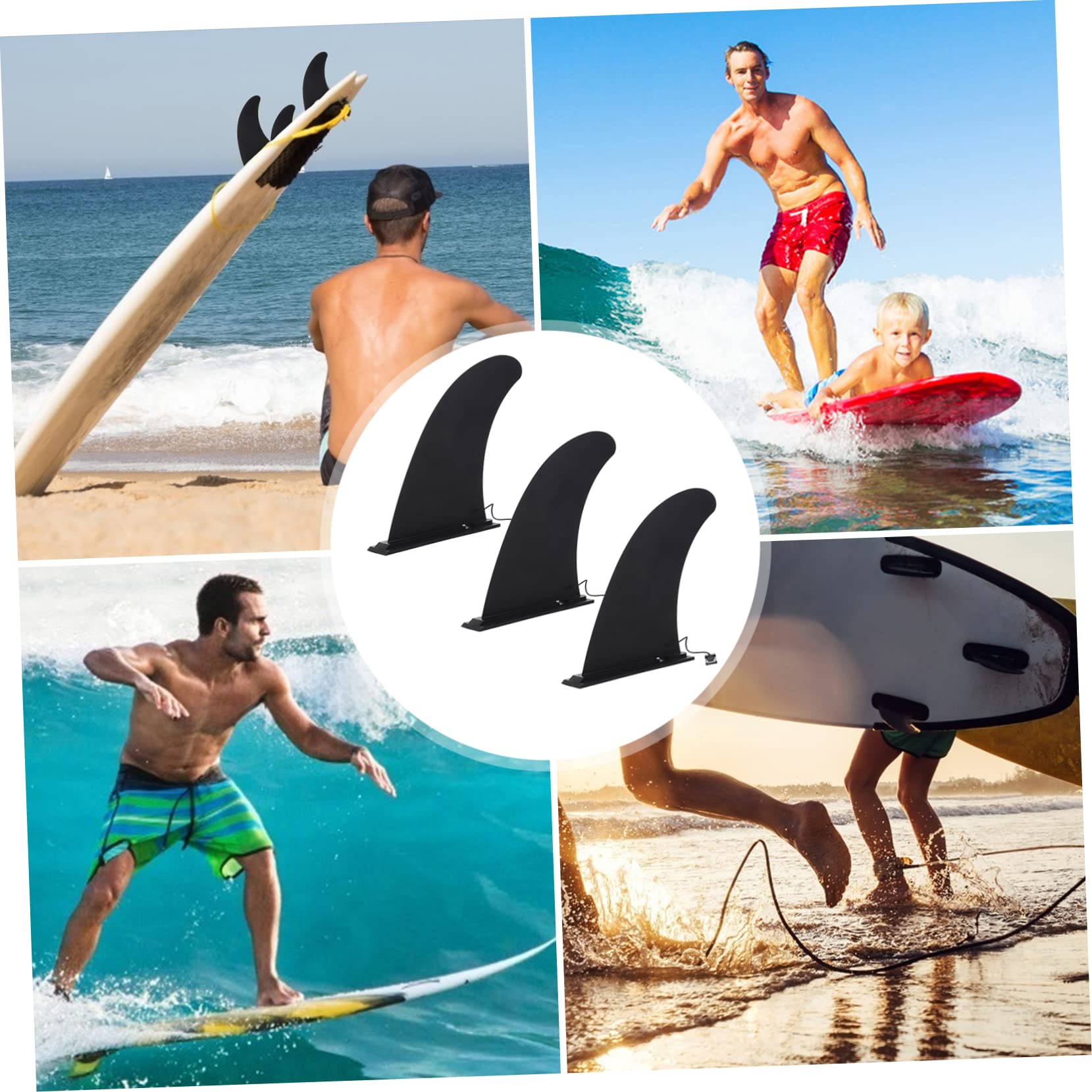 Toyvian 3 Pcs Aileron de Surf à Clip Renforcé pour Planche de Paddle et Longboard Système de Fixation Rapide