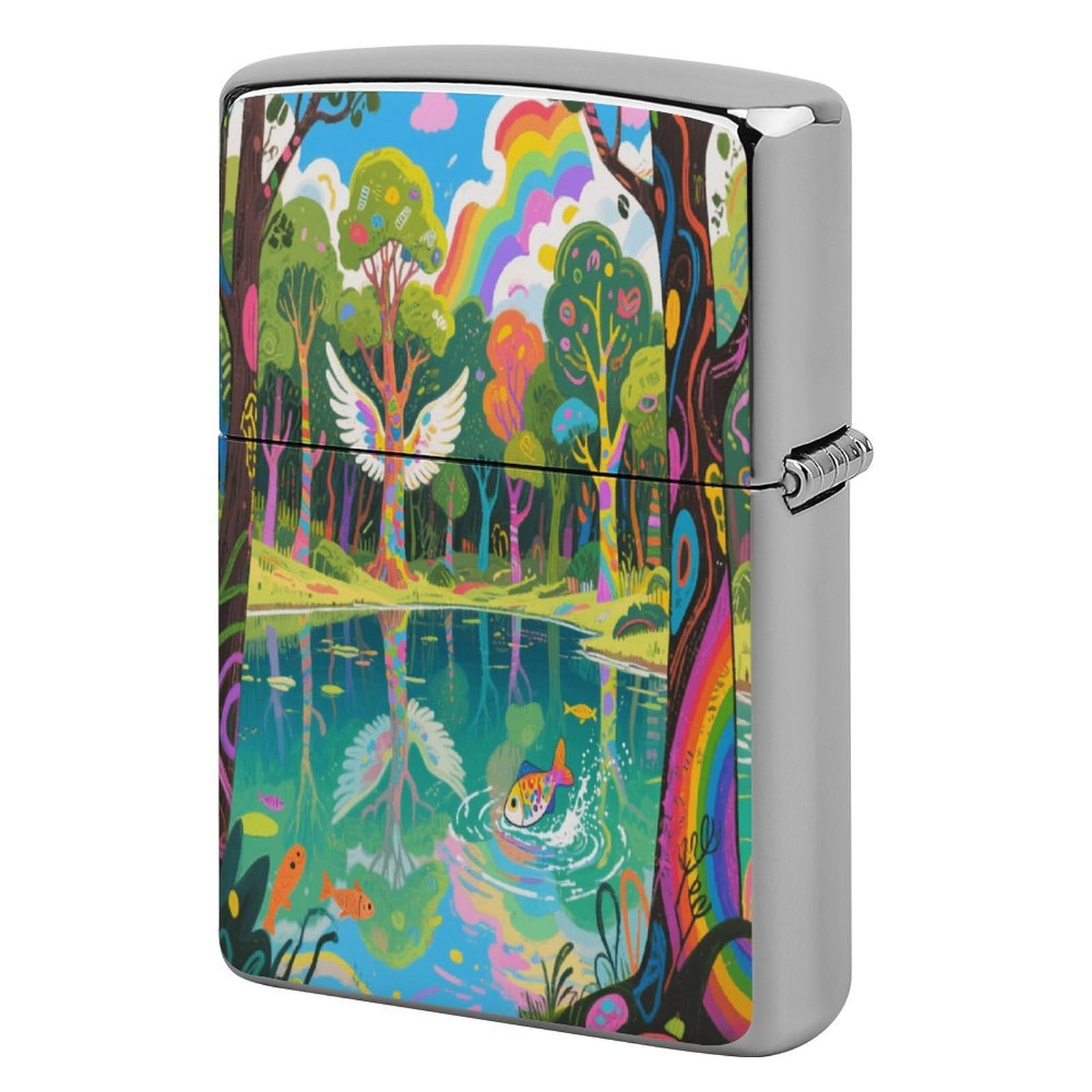 Fekiloot Style Graffiti Lake Lighter Case Cover Metal Lighter Case