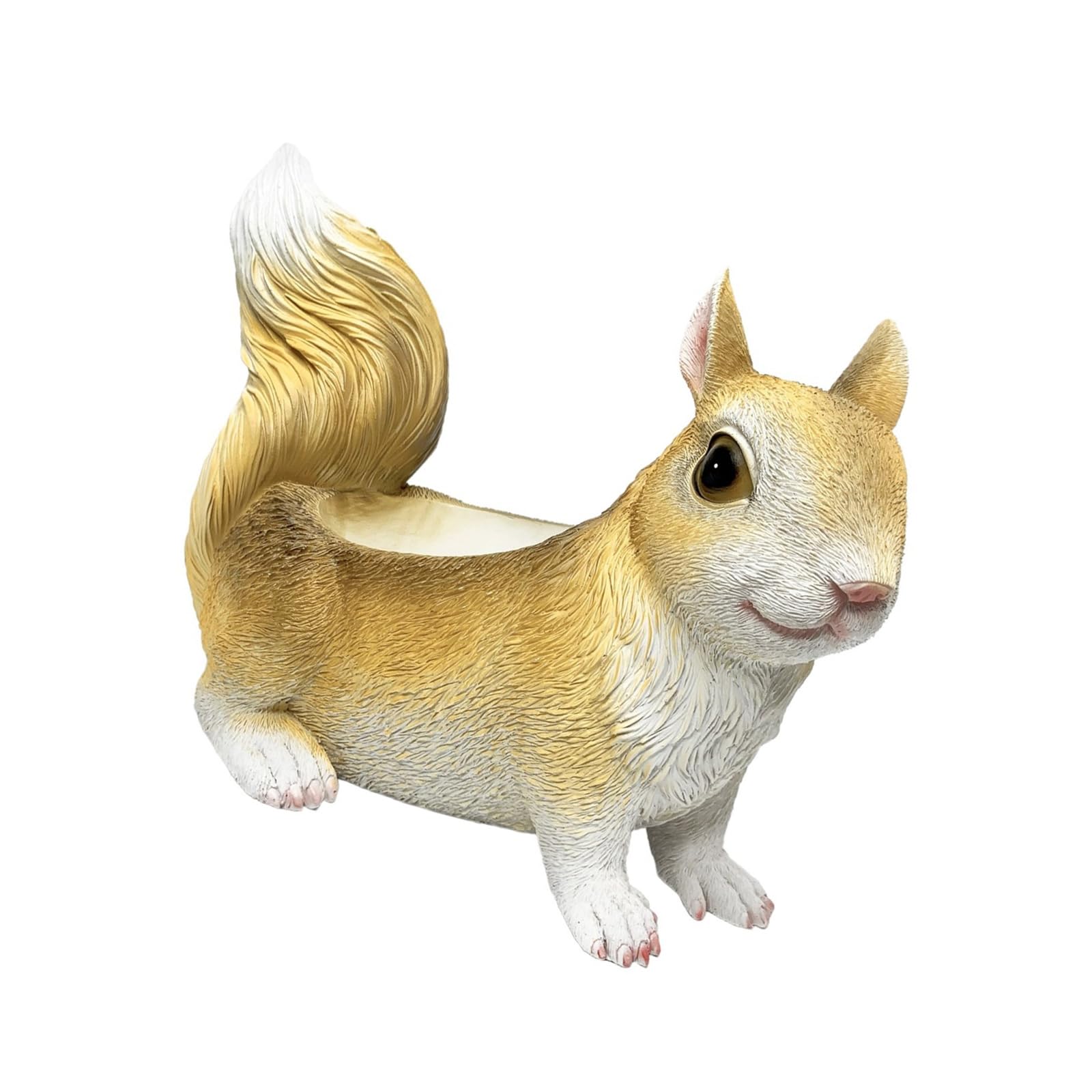 Buxuaaaa Yellow Garden Inspired Squirrel Statue Shaped Resin Organiser For Tabletop Decoration Housewarming Birthday Kitchen Organiser