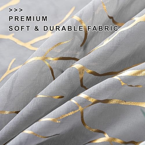 Miniatura 7 de Cortinas transparentes plateadas con impresión de ramas de árbol cortinas finas blancas para dormitorio 2 paneles de cortina de ventana