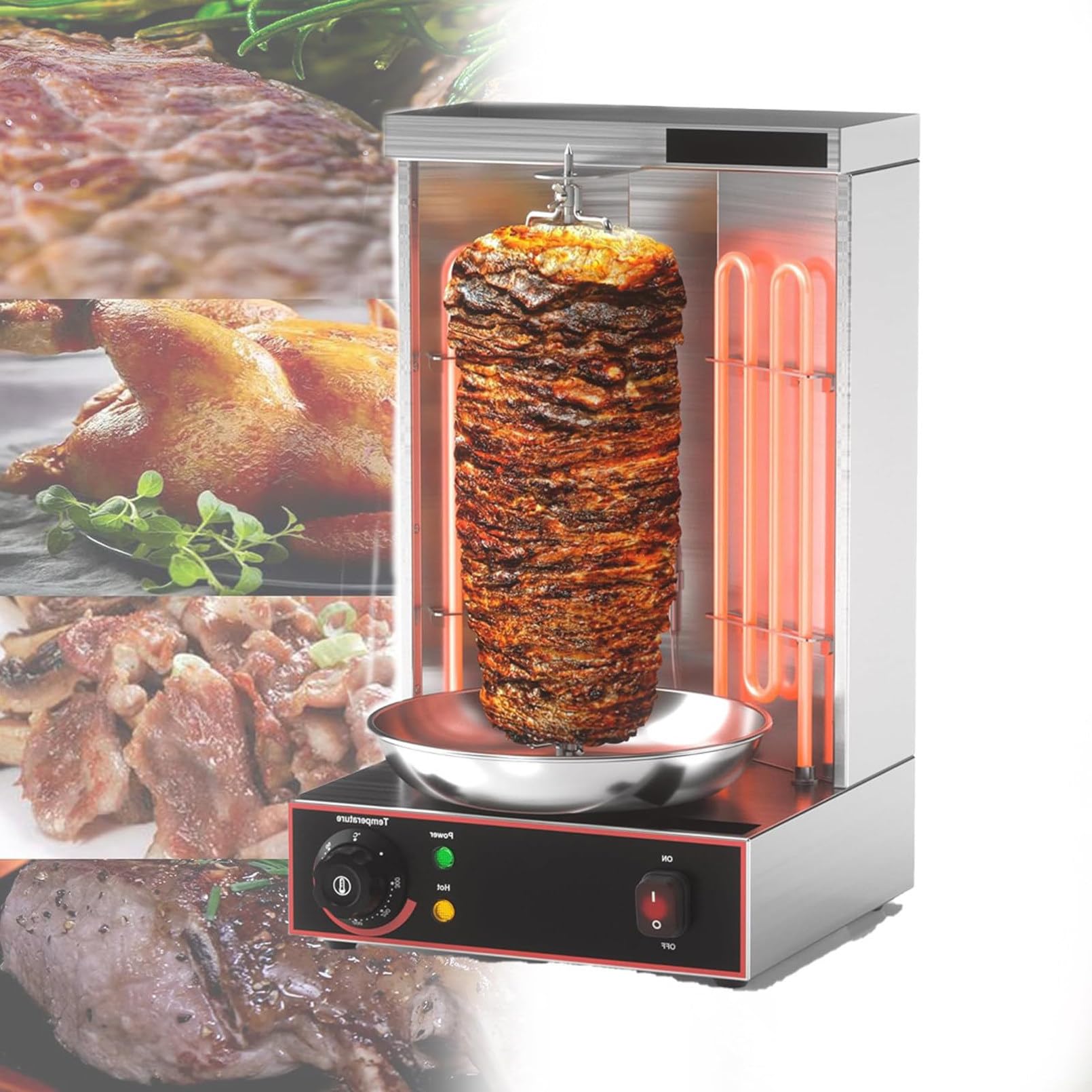 XNXYSMKJ Gyro Machine Gyros Grill Table Grill BBQ Rotisserie Kebab Grill Chicken Grill Chicken Roaster Skewer Grill Vertical Grill Combination Grill,for Long-term Use