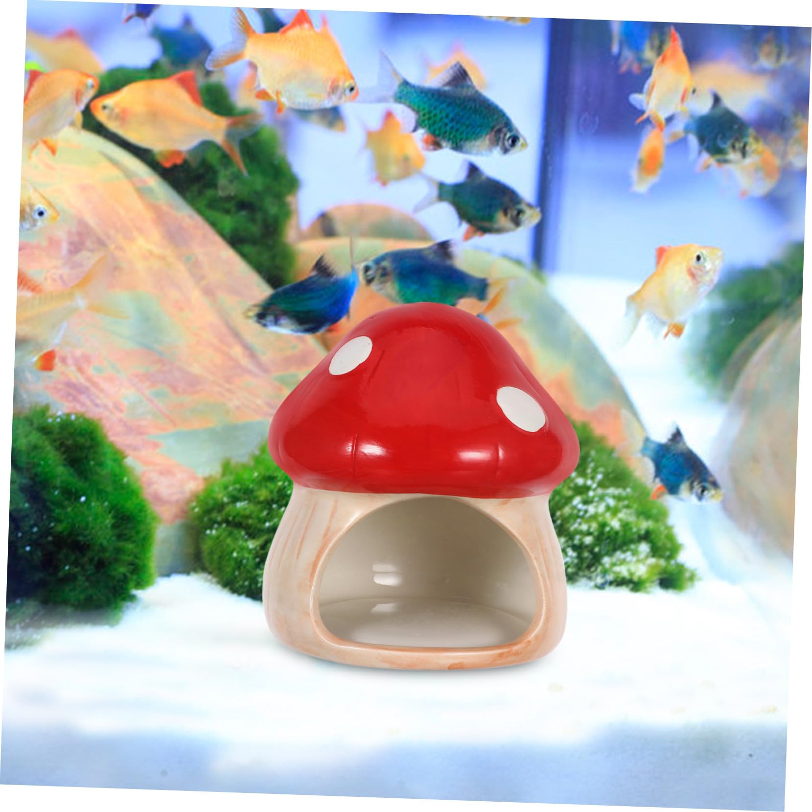 Aquarium Garnelenversteck Pilzschalenhaus Aquariumzubehör Betta Fischversteck Fischhöhle Garnelenhöhle Keramik Aquariumdekor Betta Versteck Fischversteck Aquarium