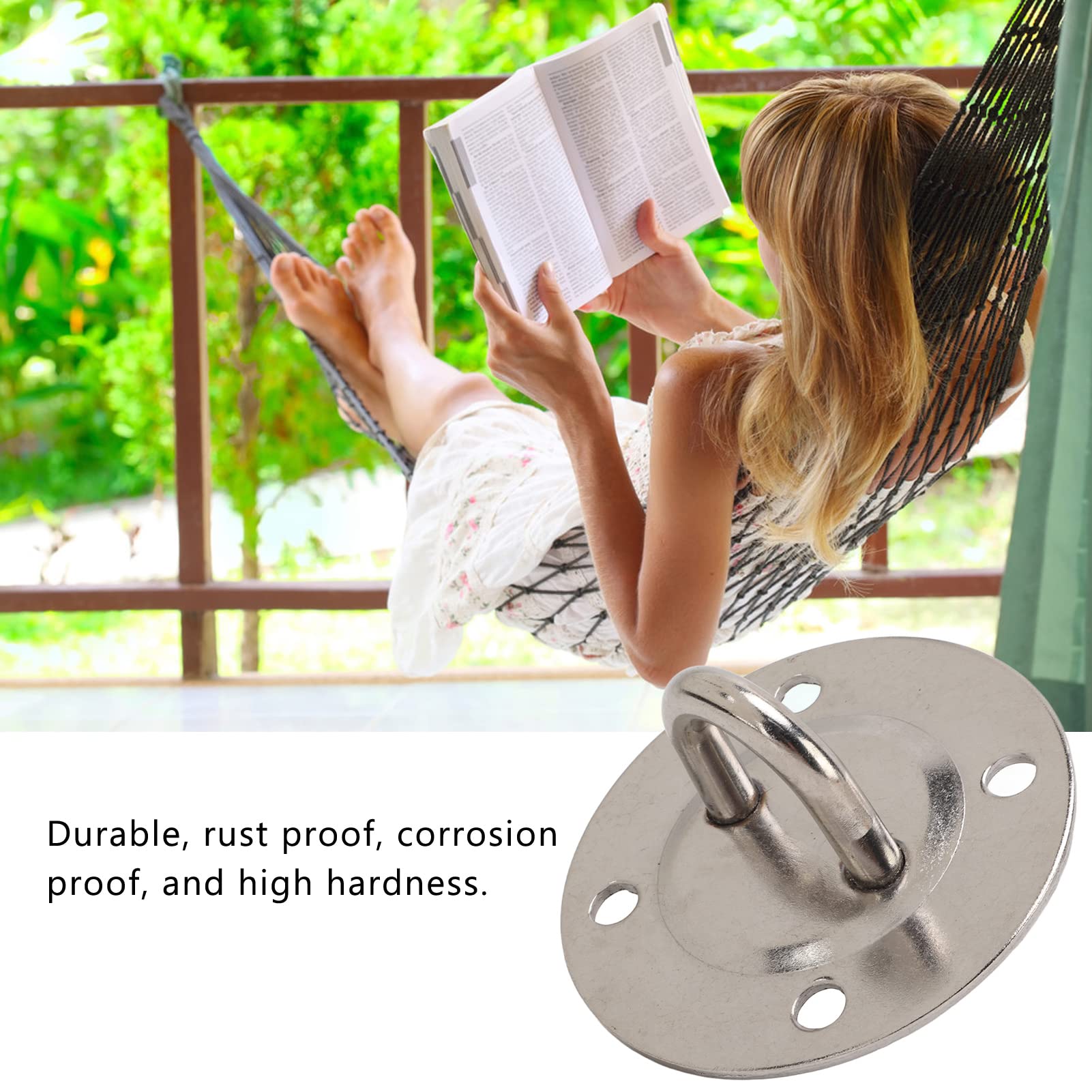 HERCHR Kit per Appendere a Soffitto in Acciaio Inossidabile, Kit per Appendere Altalena per Portico in Legno a Soffitto Staffa di Sospensione per Ancoraggio Gancio per Amaca Yoga