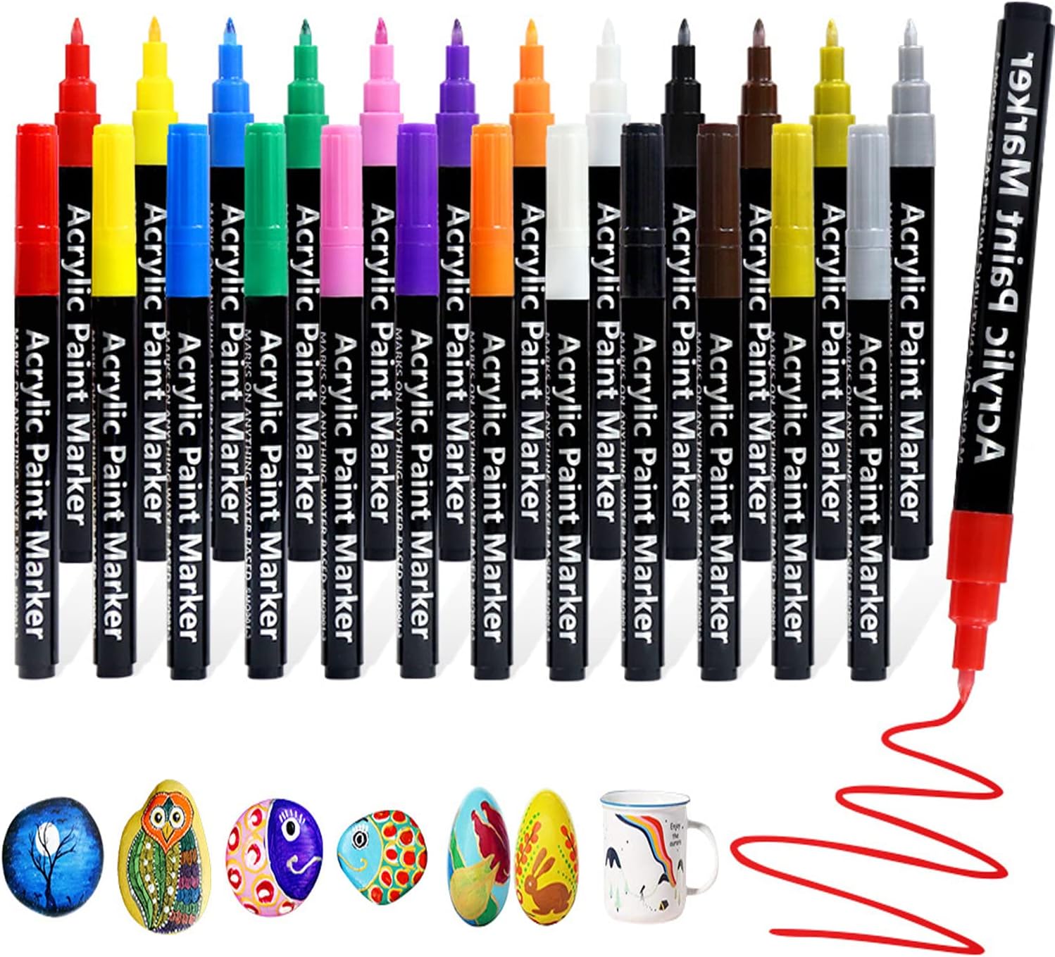 iHMeiju 12pcs Acrylic Paint Pens, Extra Fine Paint Pen, Acrylic Quick