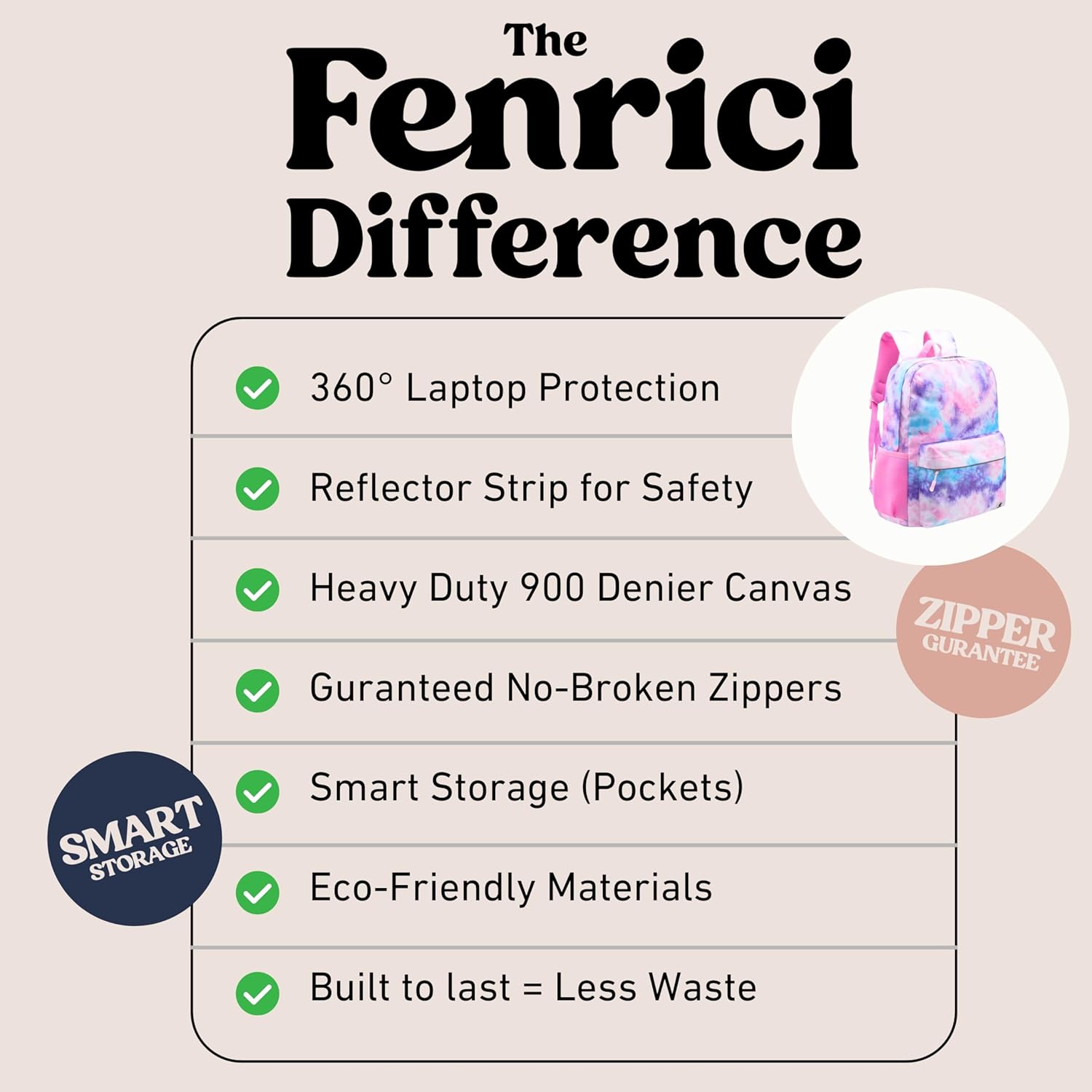 Fenrici Girls' Backpack for Kids, Tie Dye Backpack for Girls, Kids' Bookbags with Padded Laptop Compartment, Pink Backpack, Tie Dye, 17 Inch