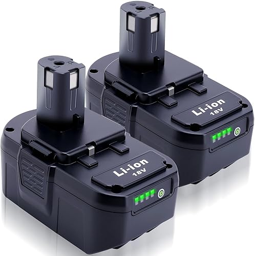Paquete de 2 repuestos actualizados de 7000 mAh compatibles con batería Ryobi 18V P108 P189 P190 P197 P102 PBP002 PBP003 PBP005 - Compatible con