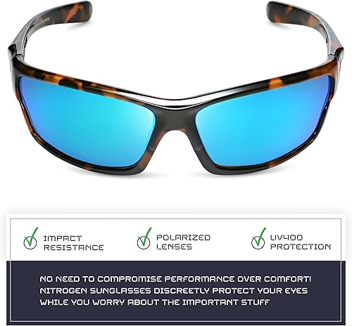 Miniatura 226 de Nitrogen - Gafas de sol deportivas polarizadas envolventes para hombre y mujer, UV400, para conducir, pescar, correr, andar en bicicleta, gafas
