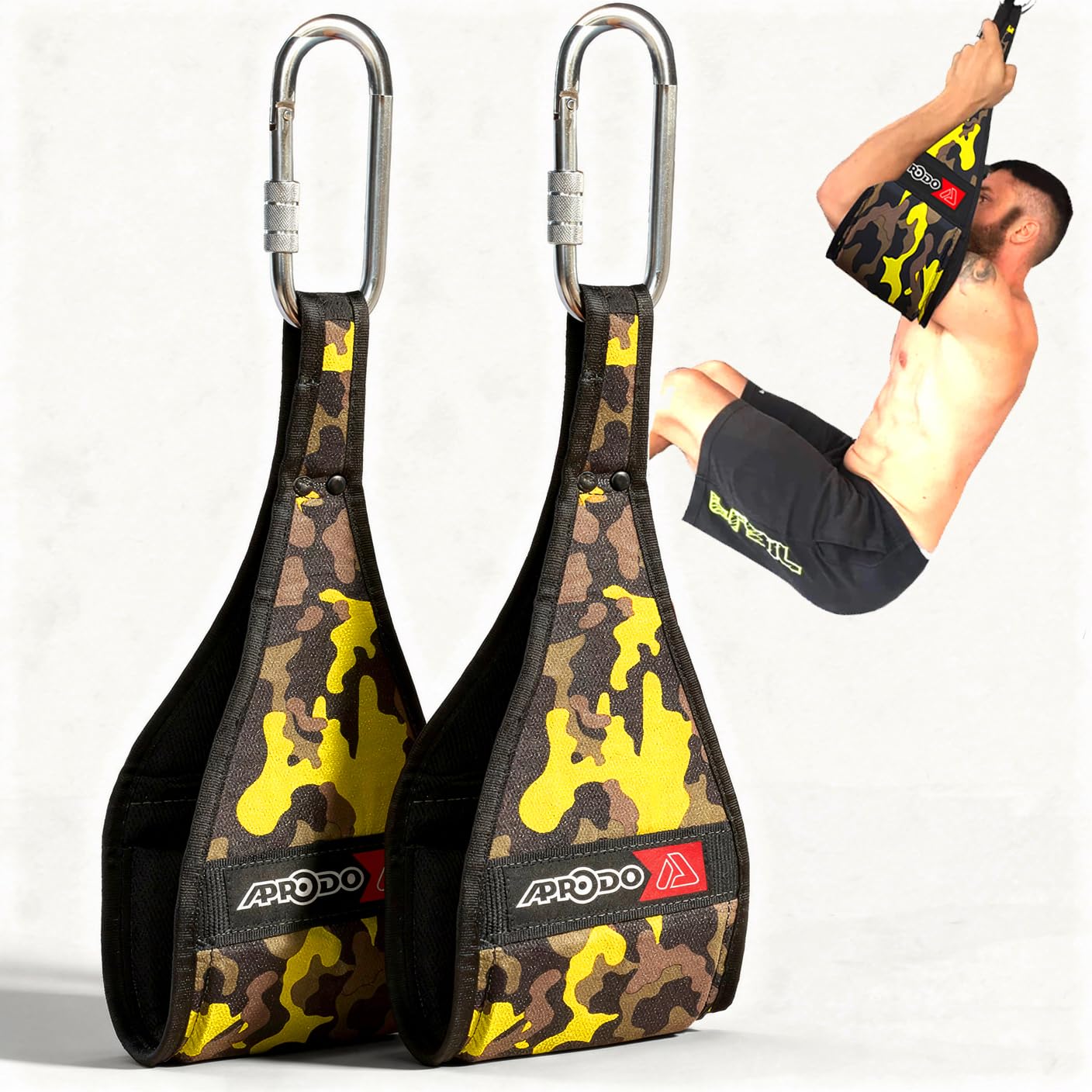 APRODO Ab Straps Set | Pair Of Hanging Straps For Pull Up Bar Workout, Fitness, Gym And Abdominal Exercises (GREEN CAMOUFLAGE)-image-16