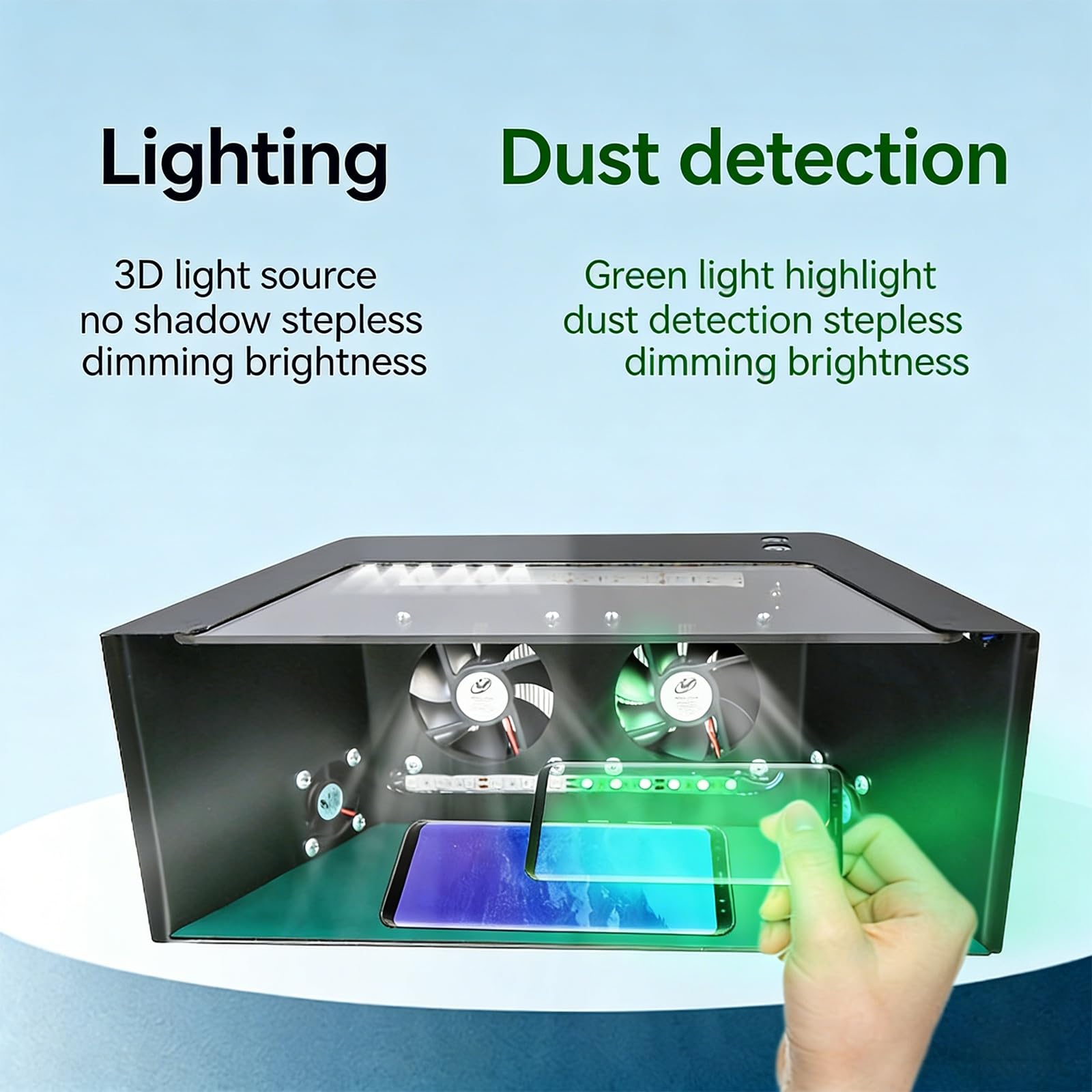 Banco de Trabajo portátil sin Polvo, Campana de Flujo laminar Vertical con 4 Ventiladores, Compatible con 3 Modos de iluminación, Brillo Ajustable, estación de Trabajo con Flujo de Aire Limpio
