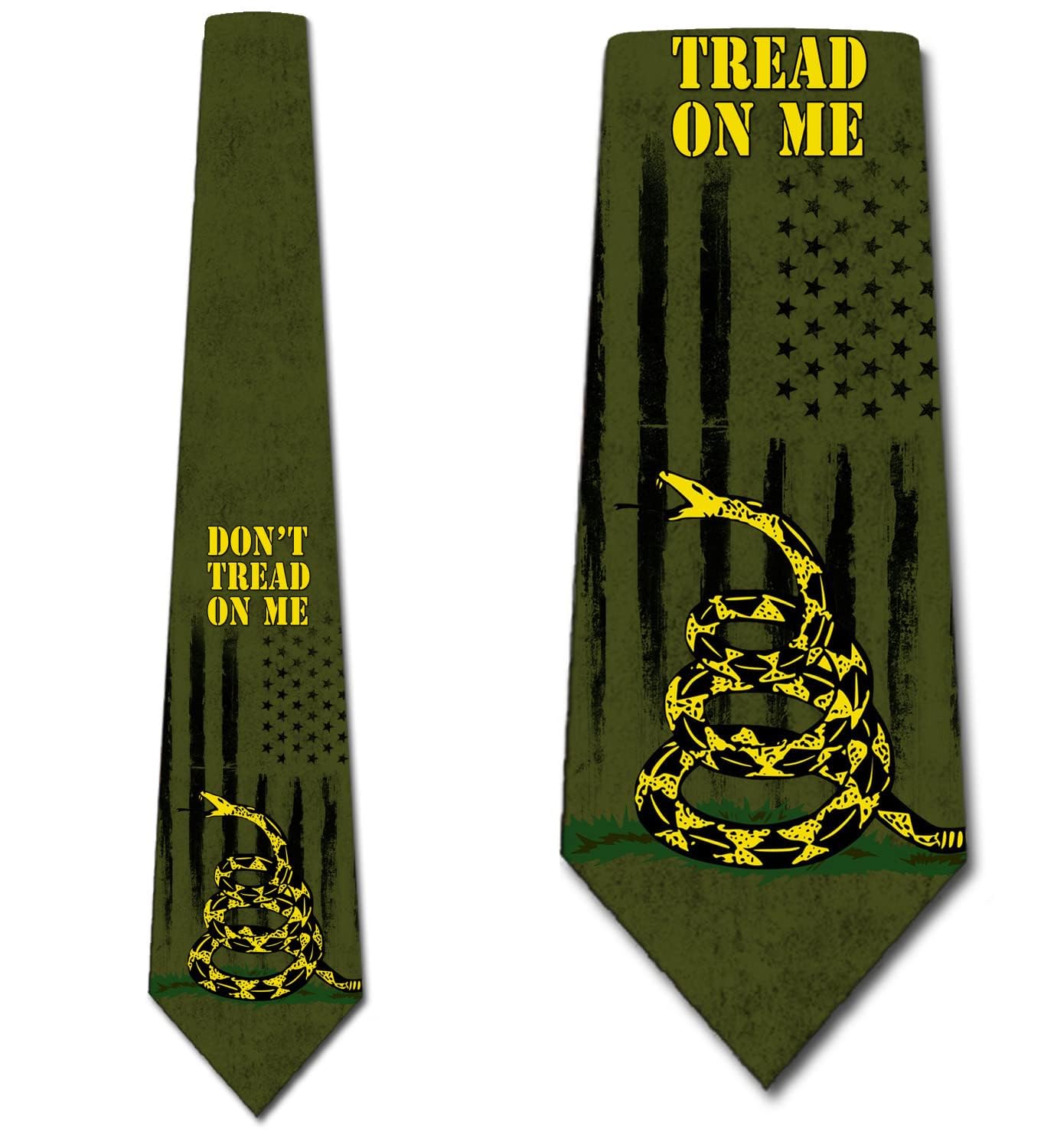 Three Rooker Dont Tread on Me Tie Mens American Flag Patriotic Tie