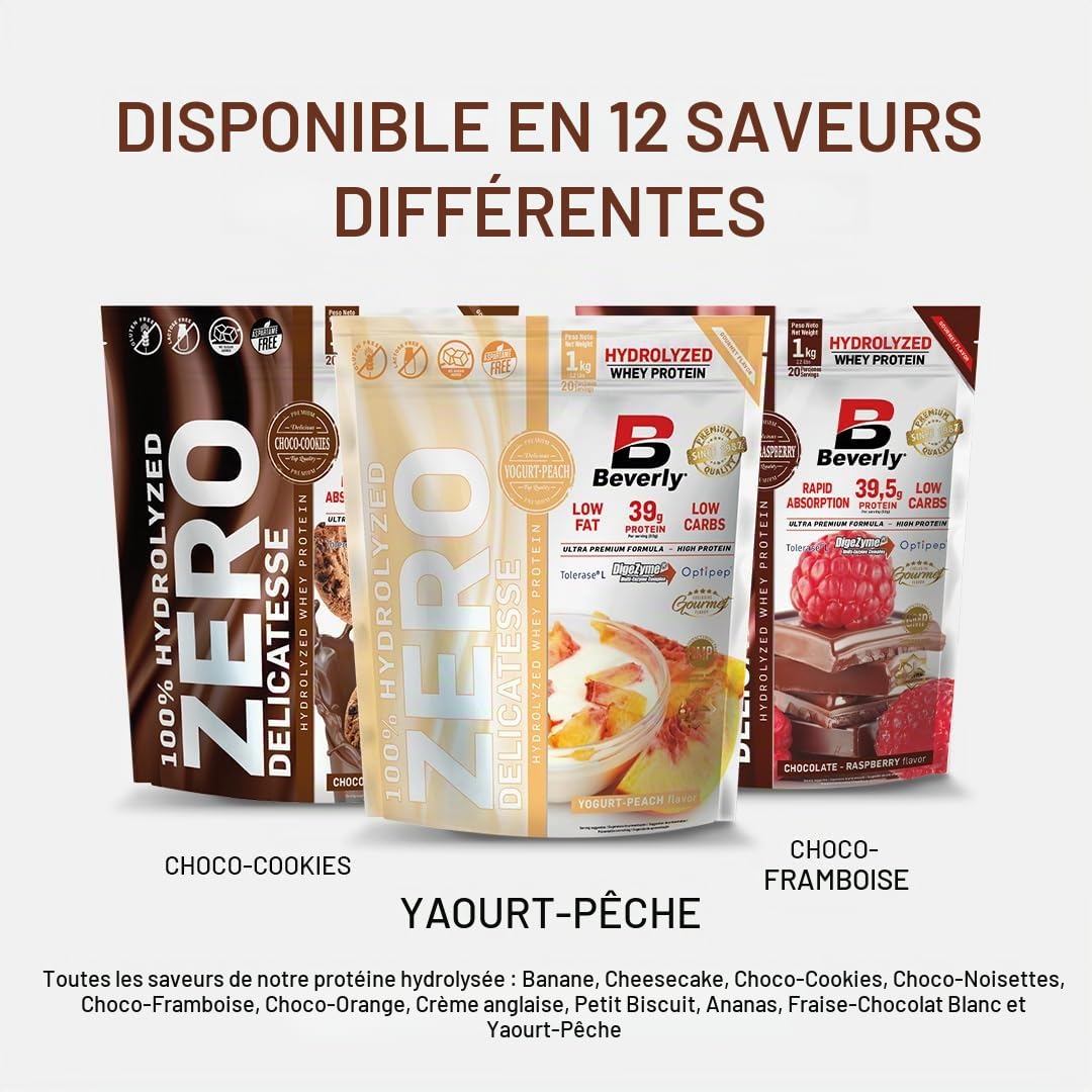 Beverly HYDRO PROTEIN - Protéines de lactosérum hydrolysées avec Digezyme et Tolerase - 1 kg - 29 g de protéines par portion - 28 portions - Excellente digestibilité - Saveur (Chocolat Orange)