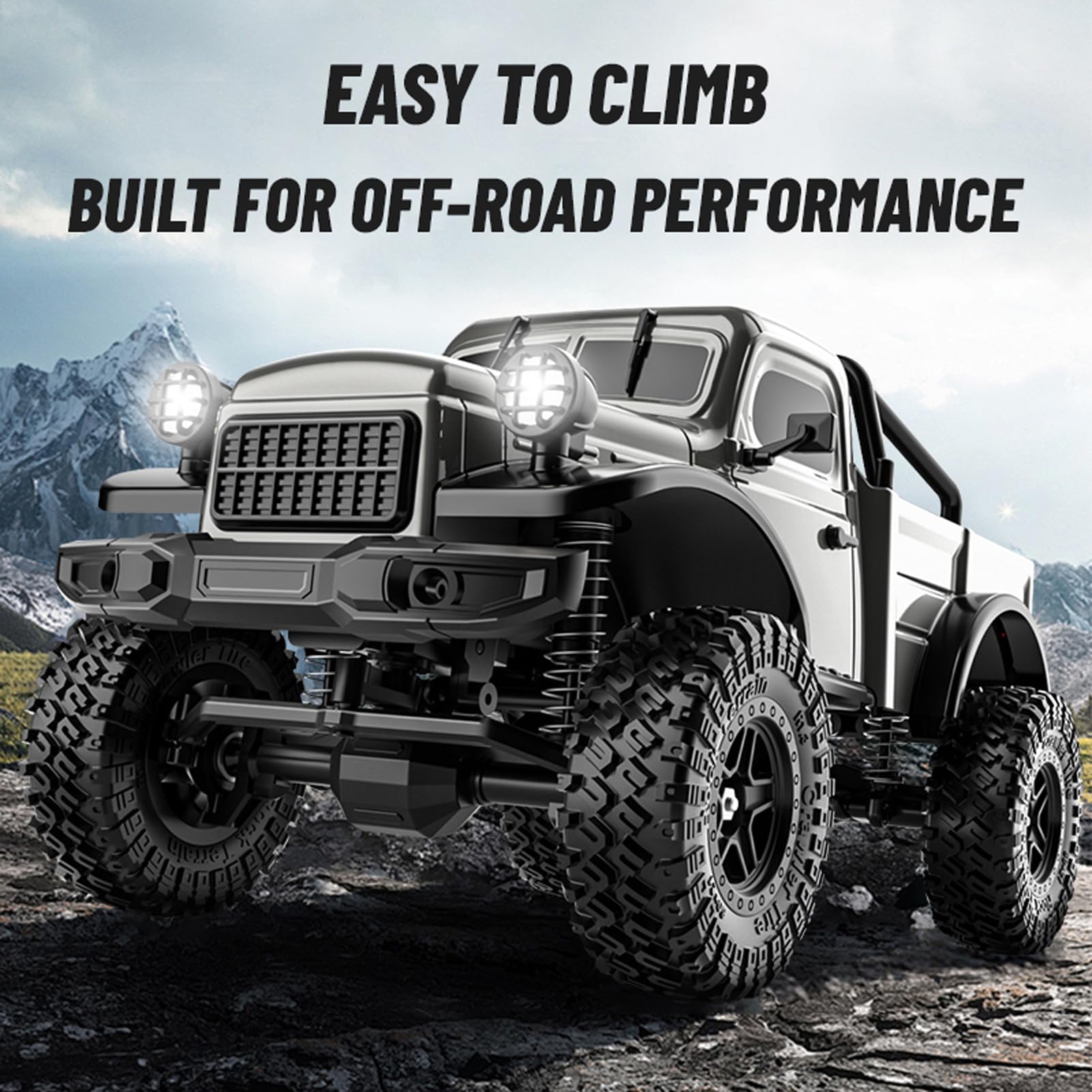 Dodoore D883 Remote Control Cars, 1/18 RC Crawler 2.4GHz 4WD Rock Crawler with LED Lights - Image 3