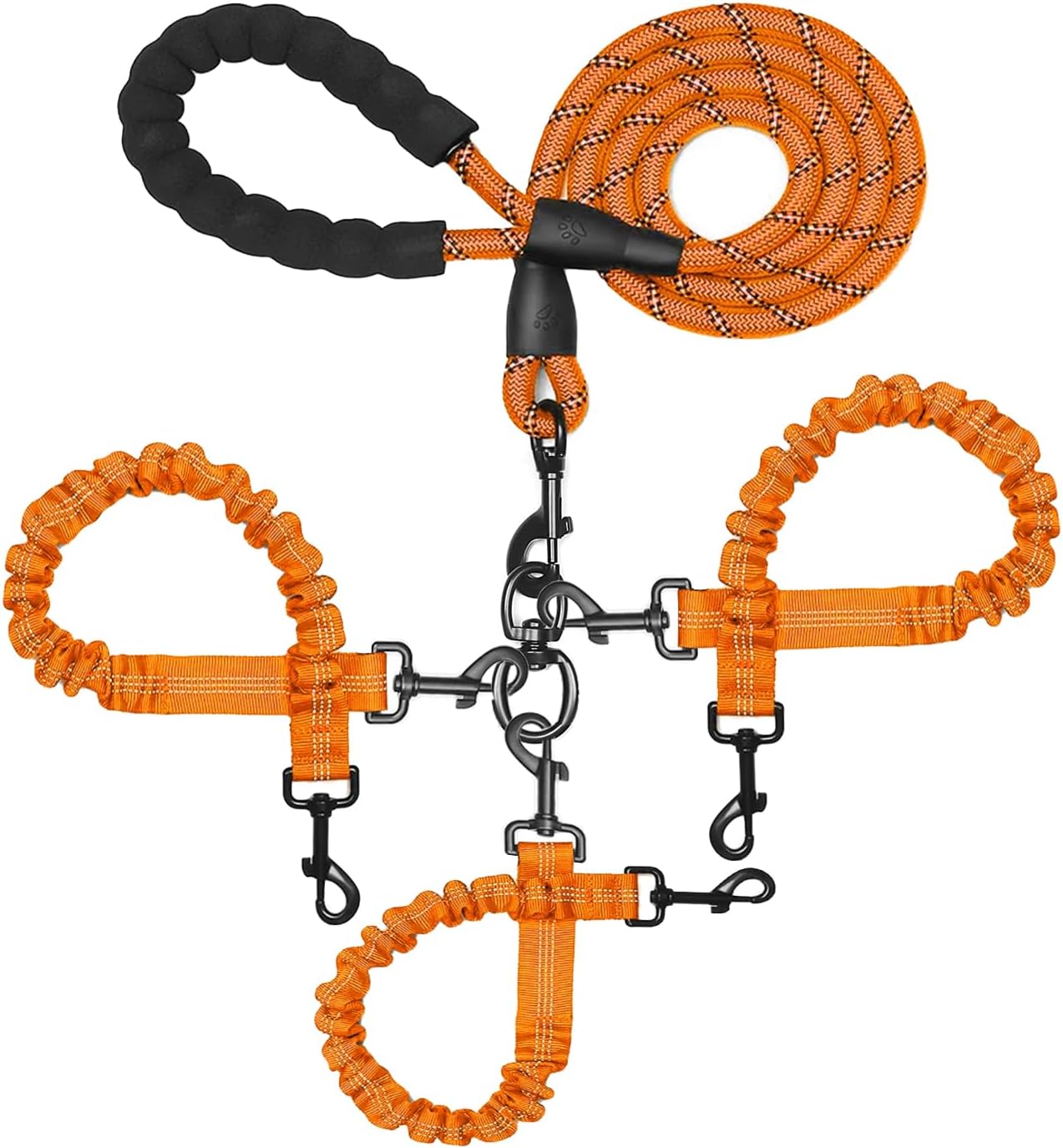 3 Dog Leash No Tangle, Heavy Duty Multiple Dog Lead Shock