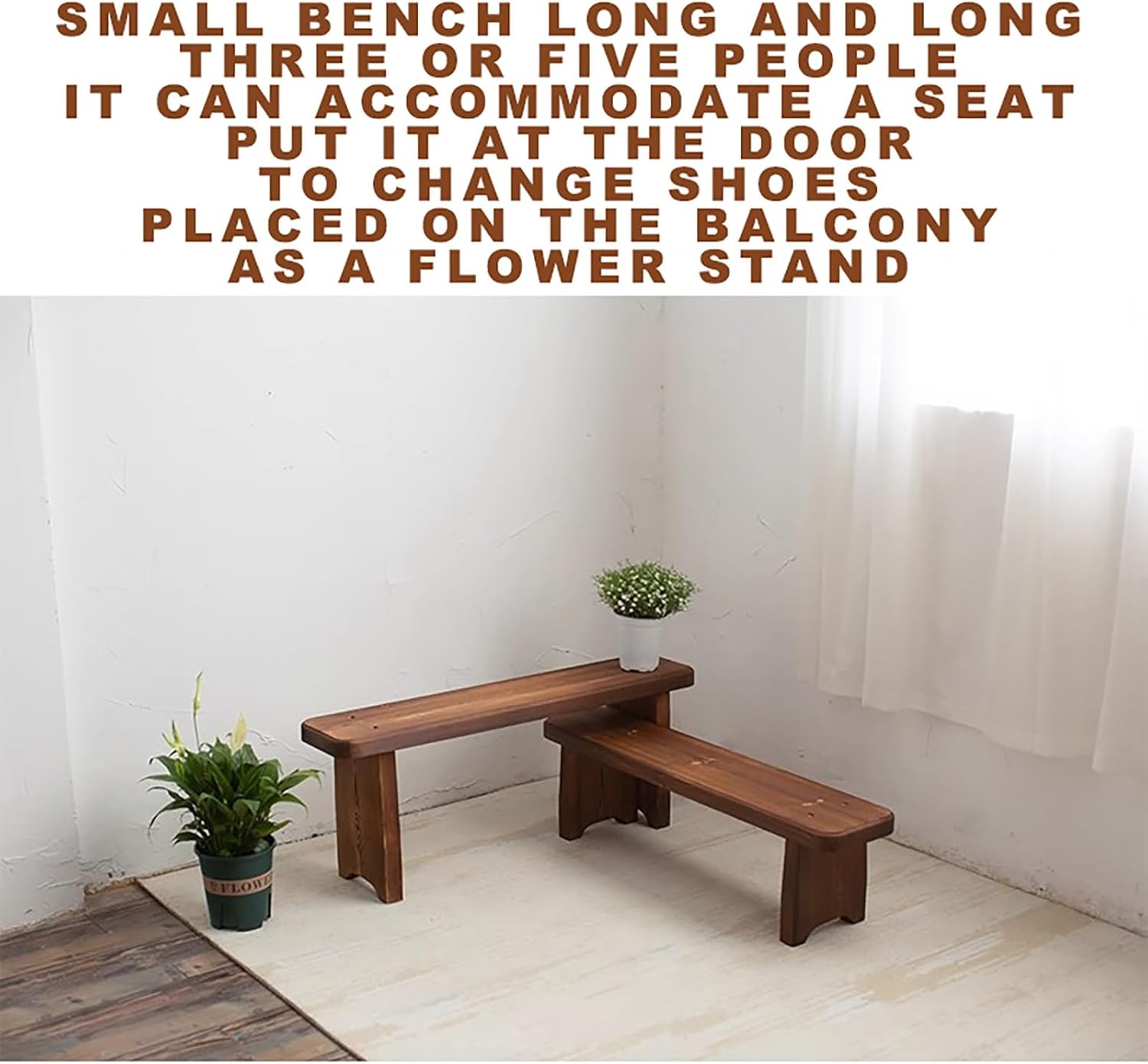 Solid Wood Entryway Bench,Indoor Kitchen Table Bench,2-Seater Modern Entry Stool,for Dining Rooms Living Areas Hallways.(23.6x7.9x9.8in)