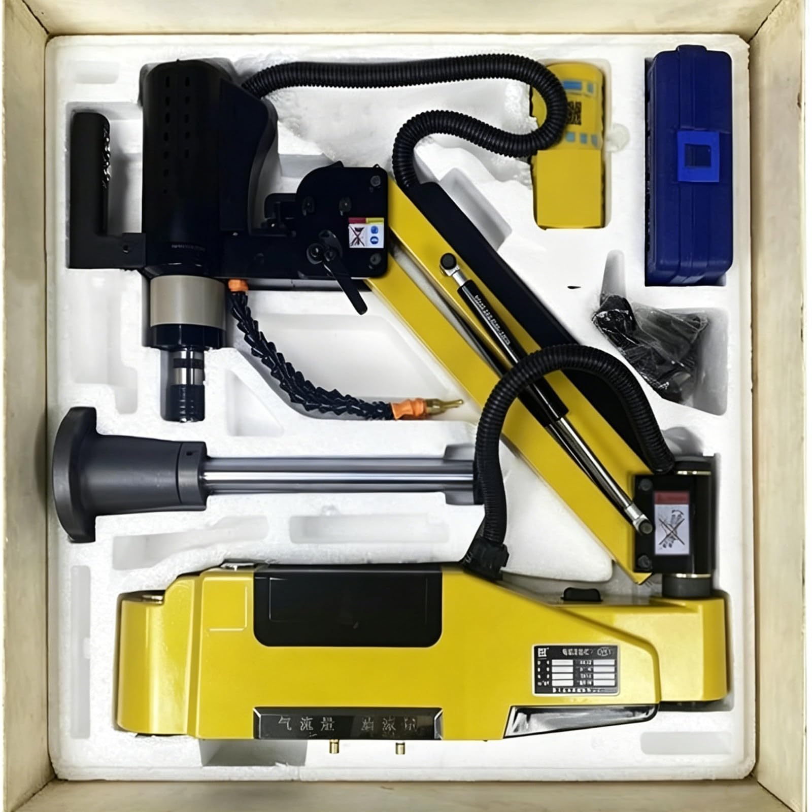 máquina de Roscado eléctrica con 600 RPM, Brazo de Roscado Flexible de 1000 mm, máquina de Roscado eléctrica CNC con Pantalla Táctil Inteligente y Pinzas (M3-M16) D