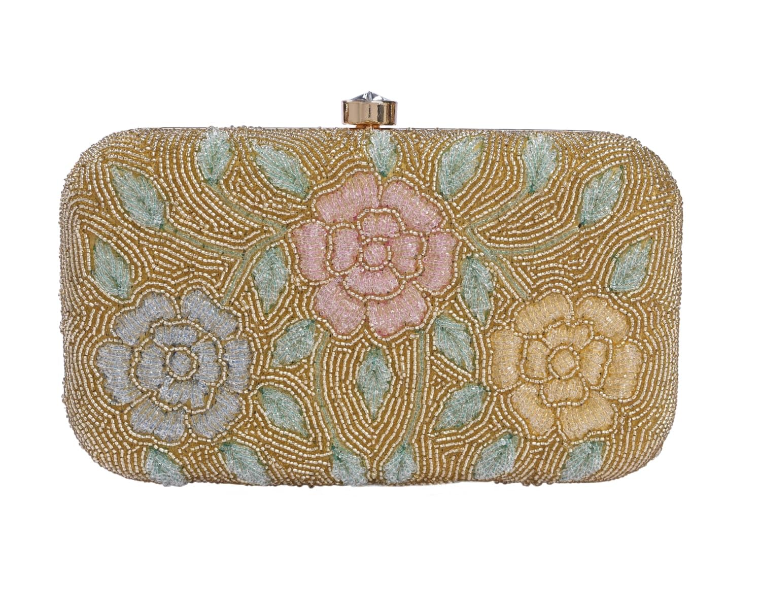 bagin enterprise Handicraft Hand Pearls Box Clutch Bag Purse for Bridal, Casual, Wedding Bag for Women & Girls-picture-41