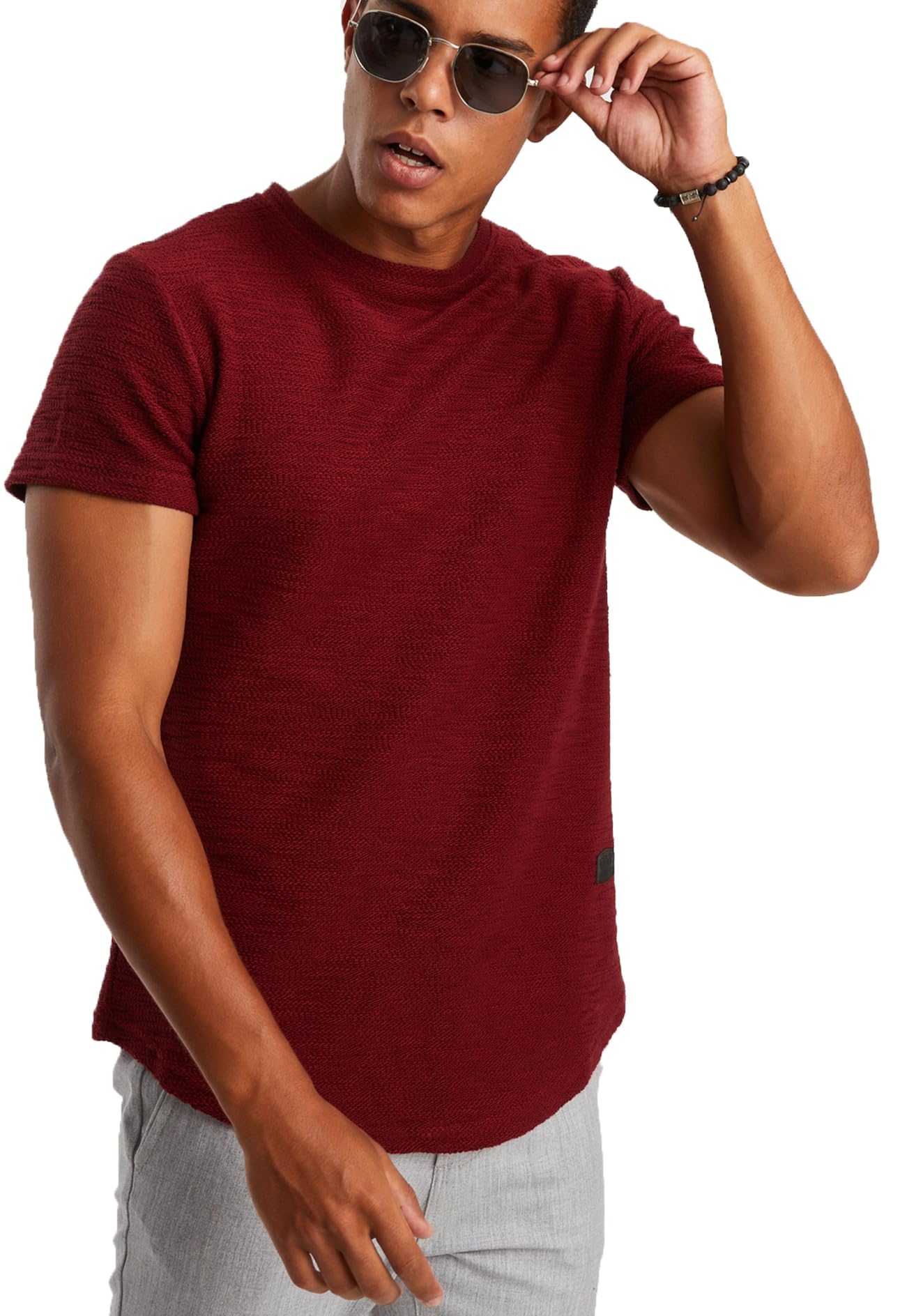 Leif Nelson men's summer t-shirt crew neck slim fit cotton proportion modern men's t-shirt crew neck hoodie sweatshirt short sleeve long LN6324