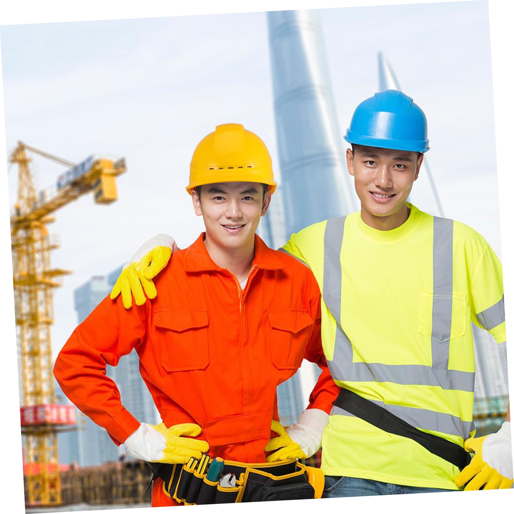 VILLCASE Cascos De Seguridad para Hombre Casco De Construcción Ventilación Cubierta De Trabajador Protección Gorra Ajustada Protección contra Golpes Reflectante Refrigeración