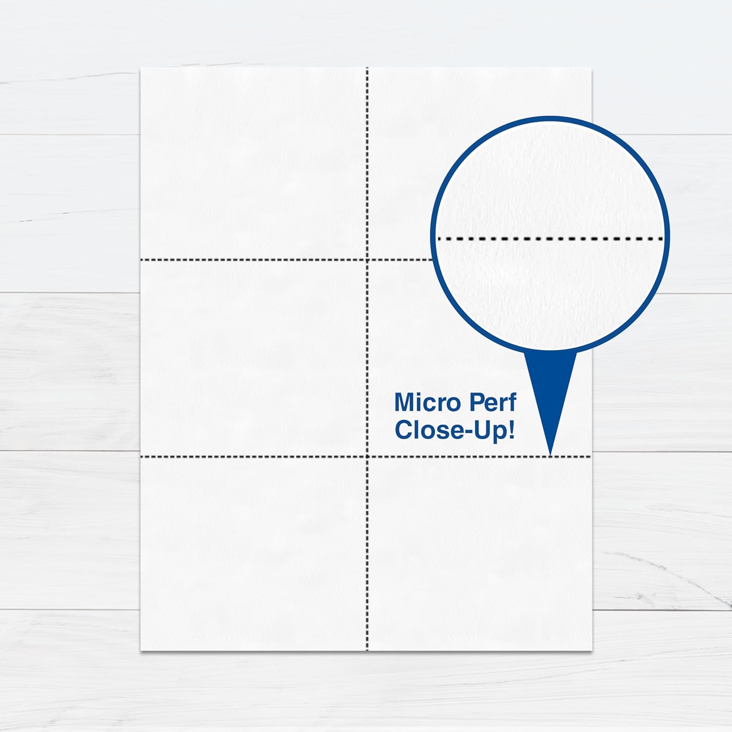 PrintWorks Professional Perforated Paper for Tickets, Coupons, Certificates and More, 8.5 x 11, 24 lb, 3 Perfs - 3 2/3" and 7 1/3" From Bottom & 4 1/4" From Left, 500 Sheets, White (04334)