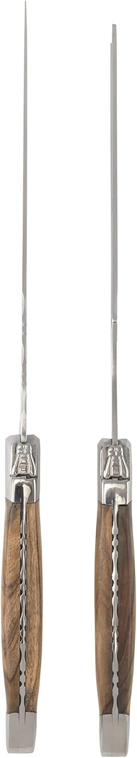 French Home Laguiole Olivewood Carving Knife and Fork Set.: Home & Kitchen