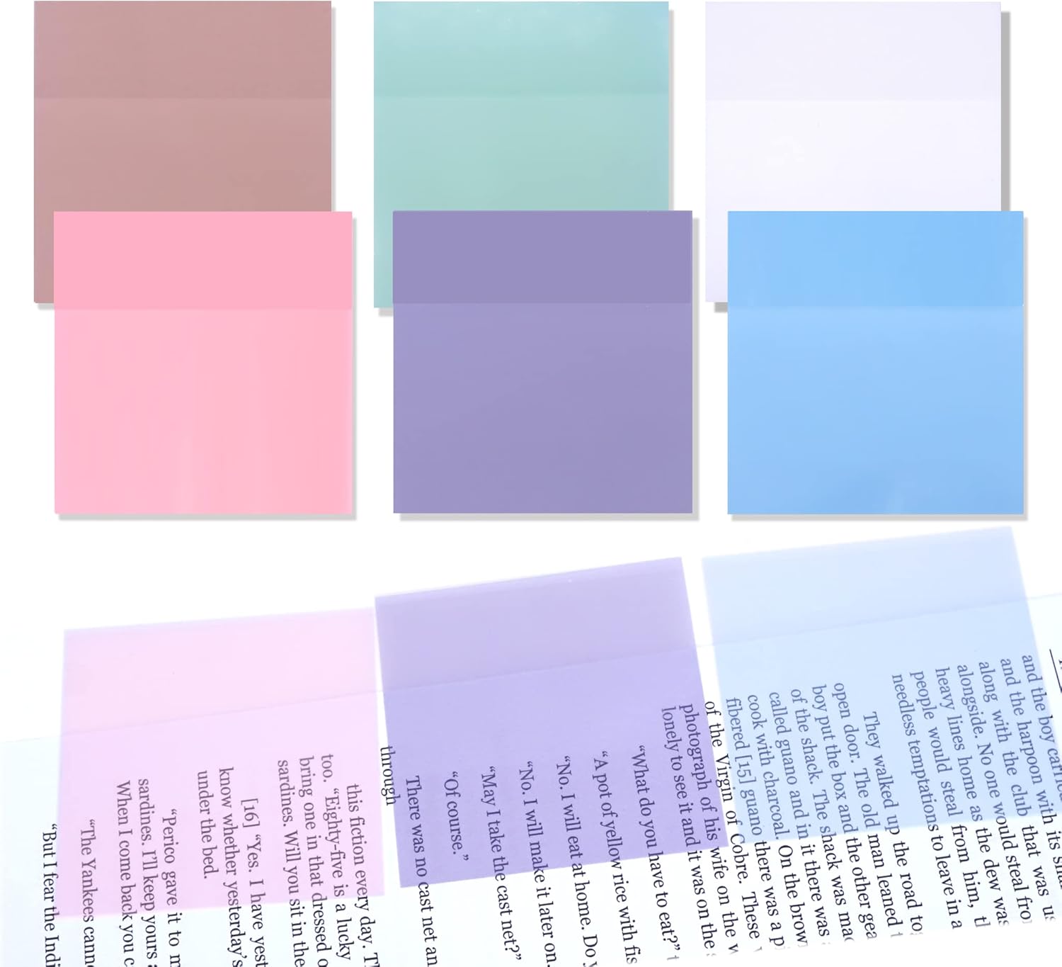 12 Pads Transparent Sticky Note,600 Pcs 3x3in,Clear Sticky