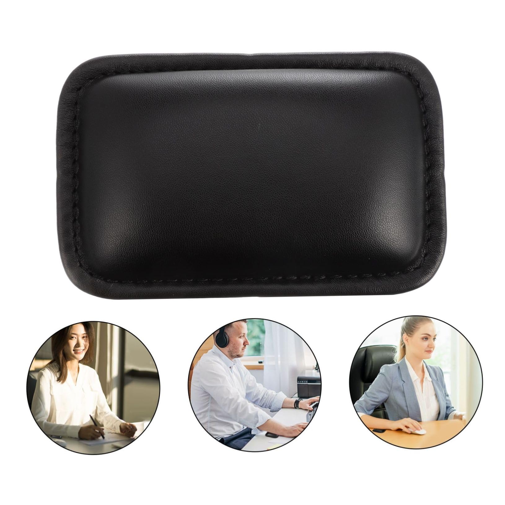 HOMSFOU 3 Ensembles Coussin De Repose Poignet Cuir Pour Clavier Et Souris Lot De Support Érgonomique Pour Éviter Douleurs Poignet Antidérapant Noir 2 Pièces * 3