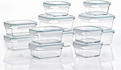 Glasslock Ring Taper 24-piece tempered glass food storage container set