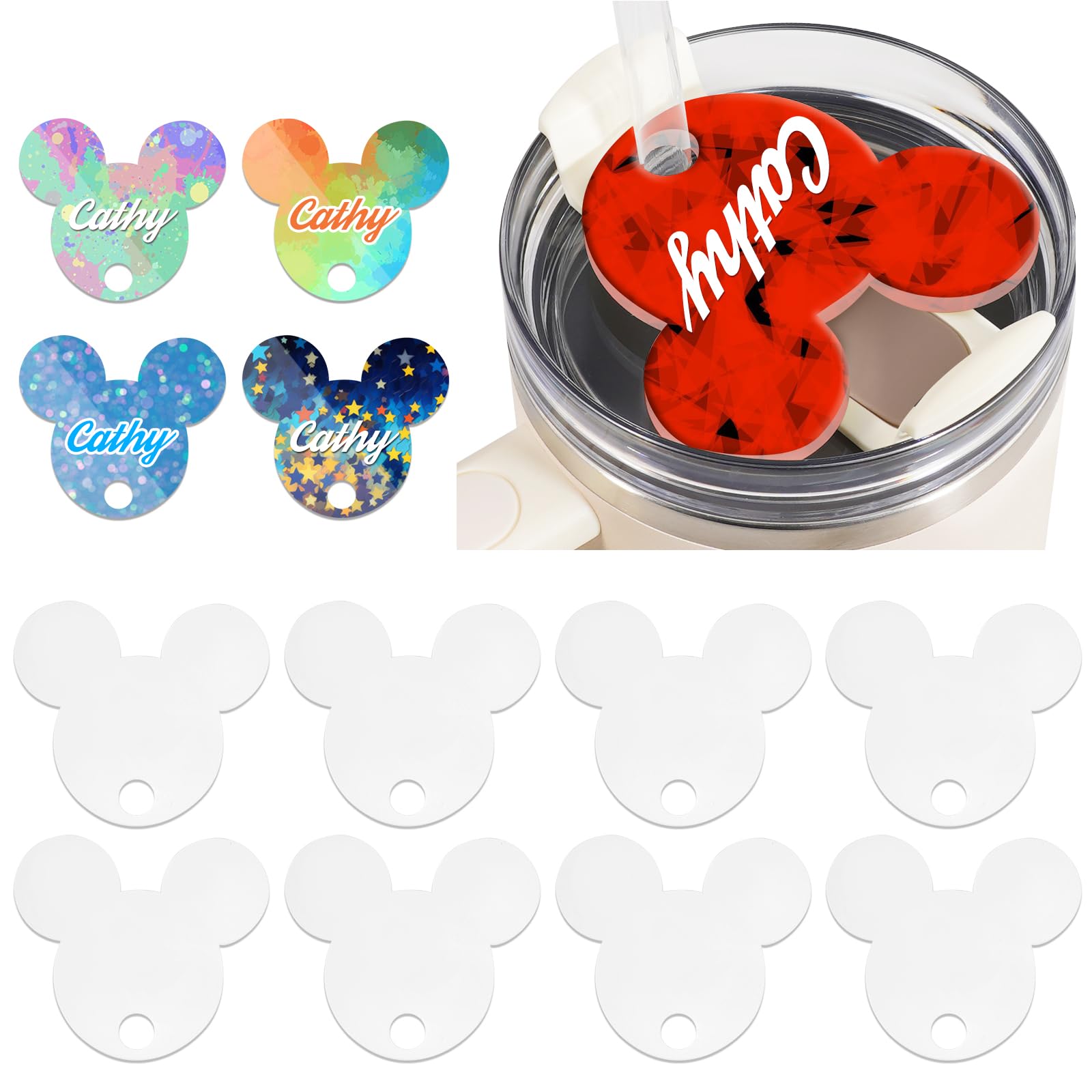 Plaque personnalisée Stanley H2.0 591 ml lot de 8 en acrylique cadeau d'anniversaire