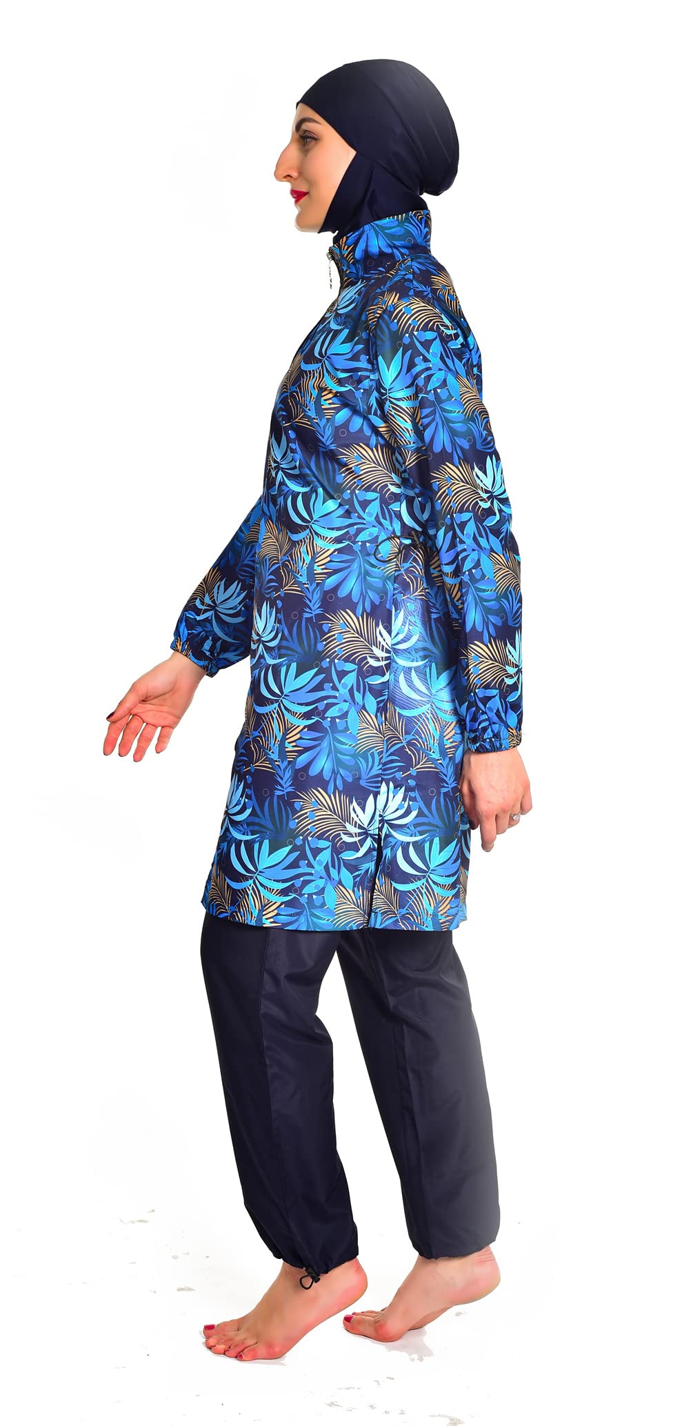 Costumi da bagno musulmani per le donne plus size costumi da bagno con Hijab islamici costumi da bagno modesti Burkini stampa floreale