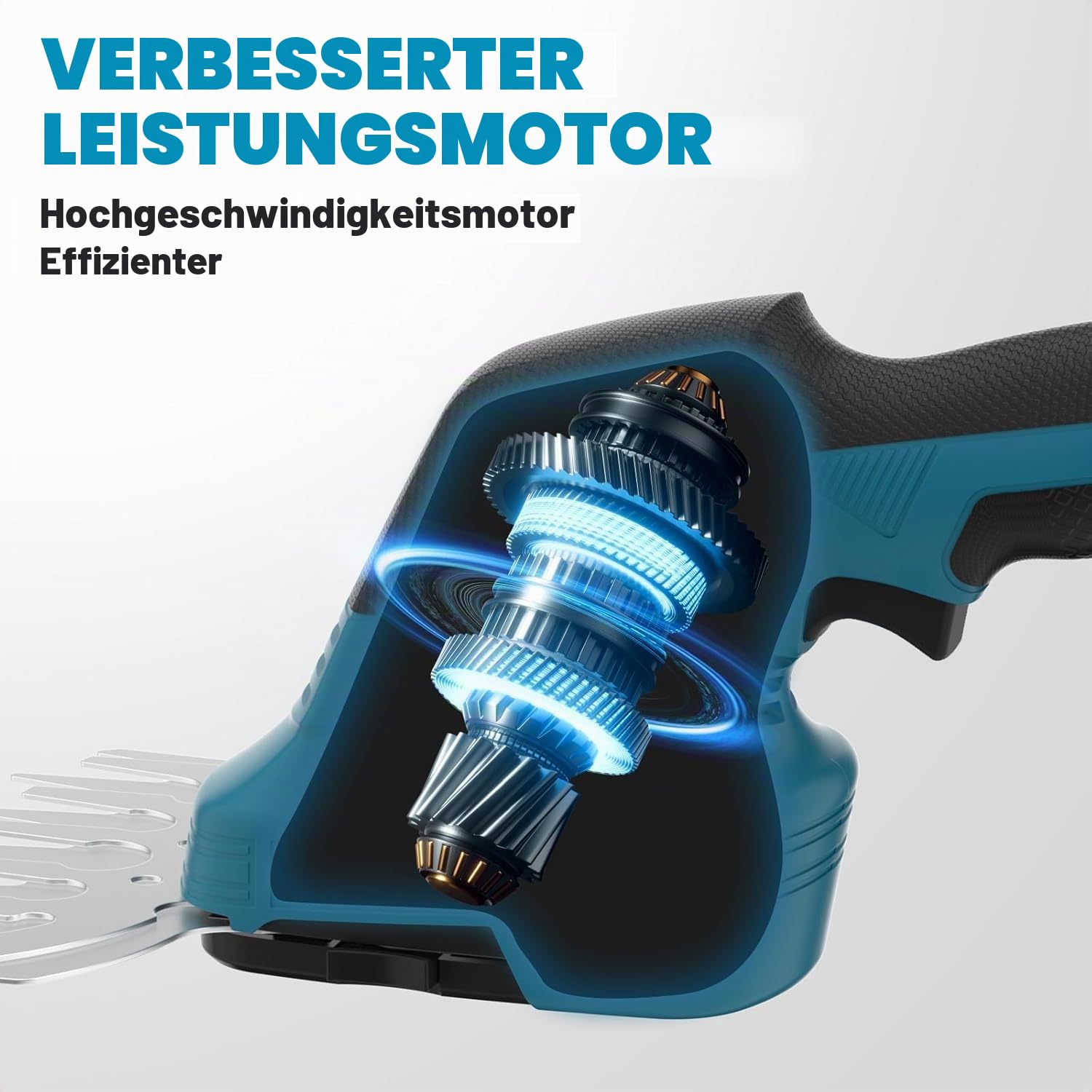 Akku Heckenschere Kompatibel mit Makita 18V Akkus, 2-in-1 Strauchschere mit 15cm Grasschere und 20cm Strauchschere Klingen für Garten und Hecken