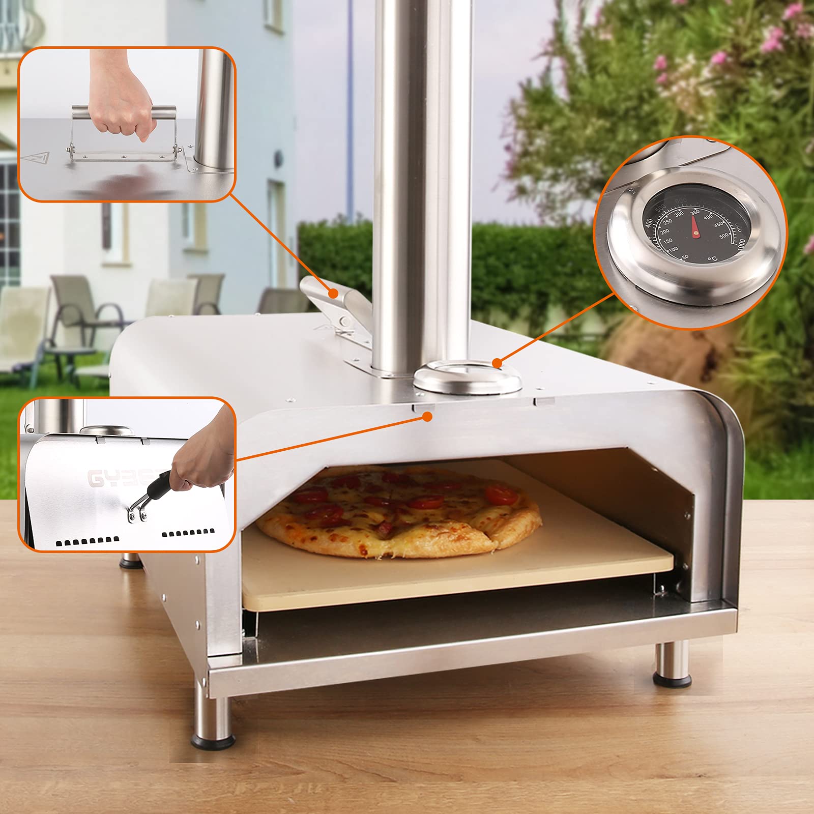 GYBER Fremont Wood Fired Pizza Oven (Outdoor), Fueled by Natural or  Flavored Wood Pellet | Fast, Efficient Heating Element | Stainless Steel :  Amazon.ca: Patio, Lawn u0026 Garden