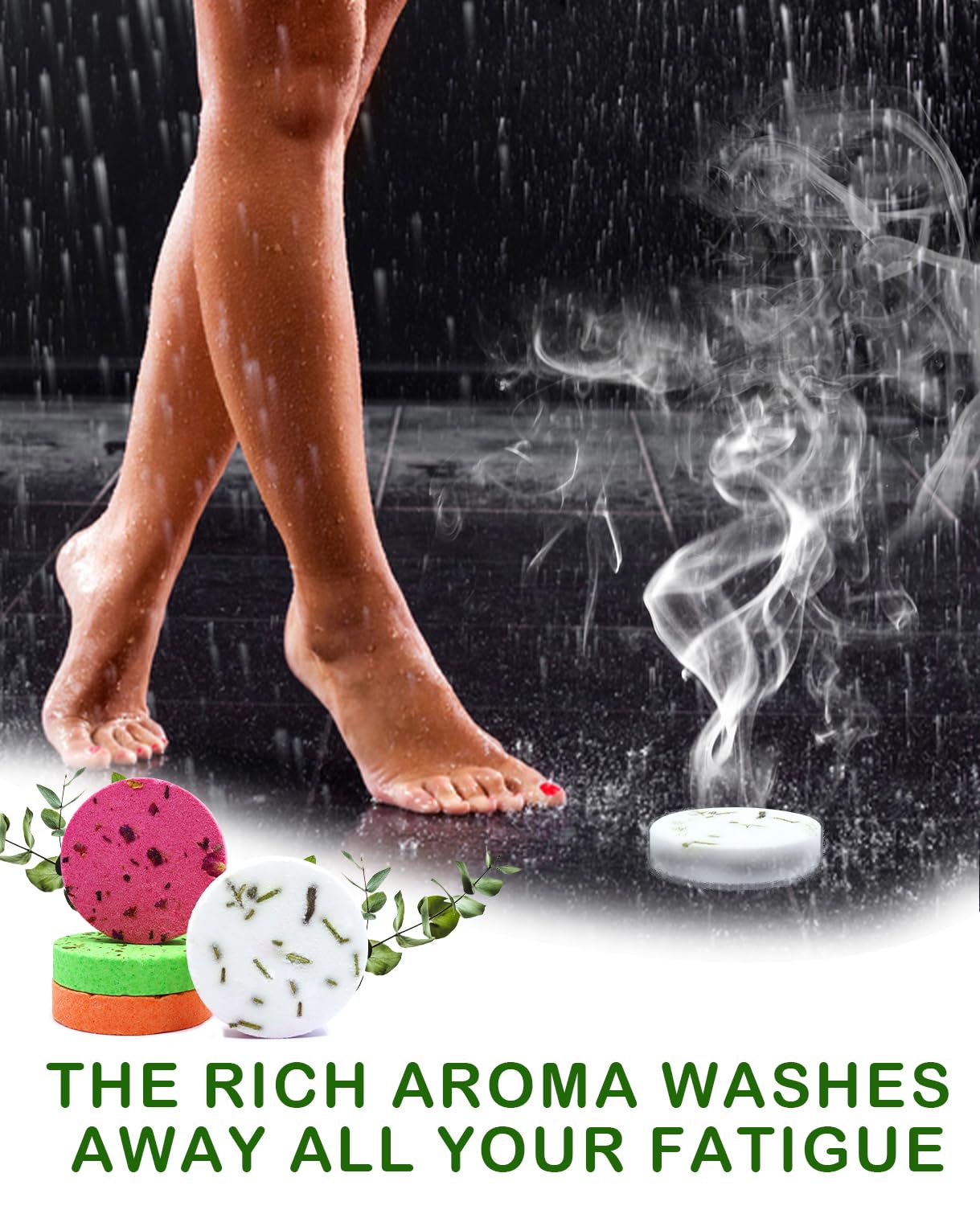Shower Steamers Aromatherapy - 8 Pack Organic Shower Bombs with Natural Essential Oil, Self Care and Stress Relief Birthday Gifts for Women Men, Home Spa Gifts for Her Mom Wife, w/Tray